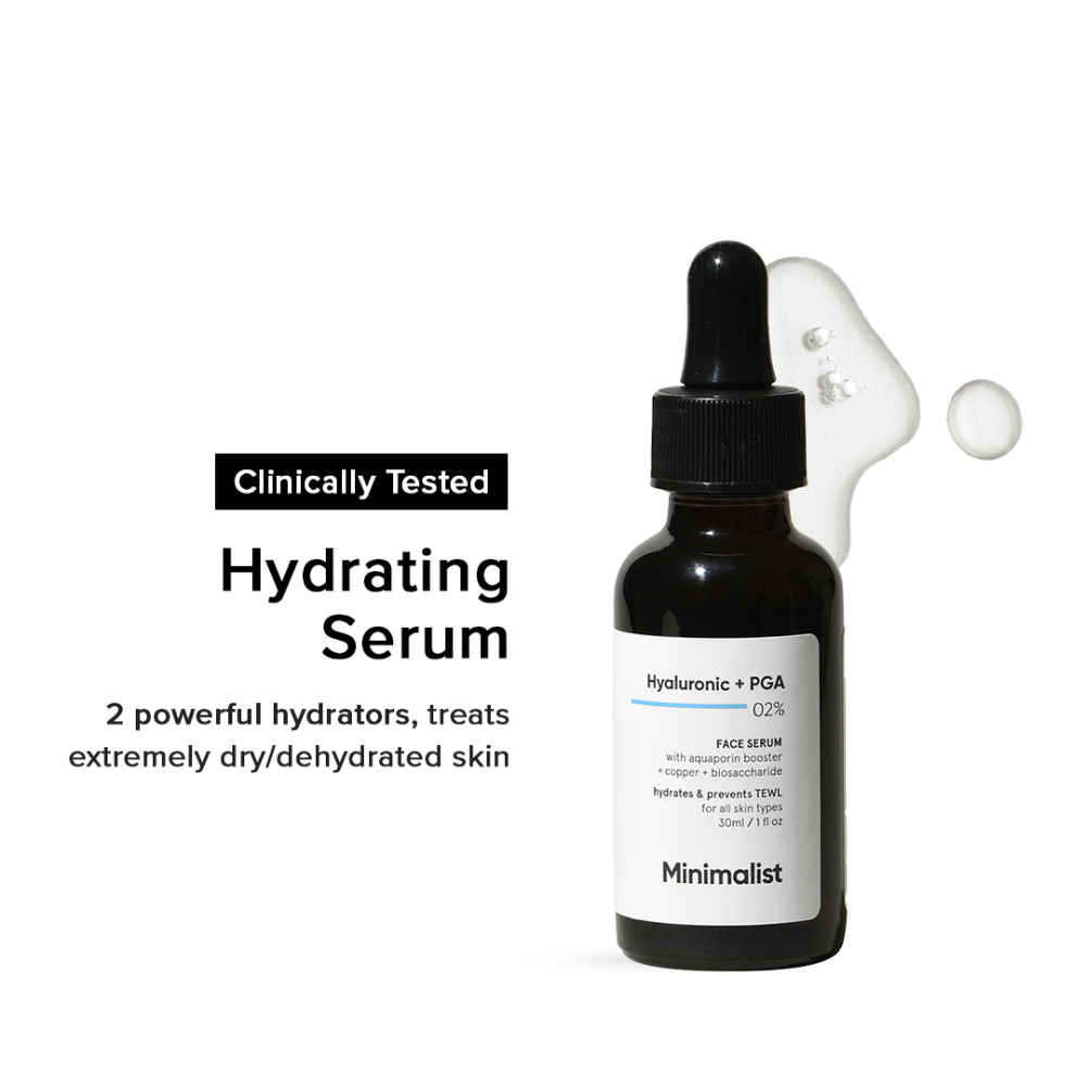Buy Minimalist 2% Hyaluronic Acid + PGA Face Serum With Aquaporin Booster + Copper + Biosaccharide, 30 ml - Purplle