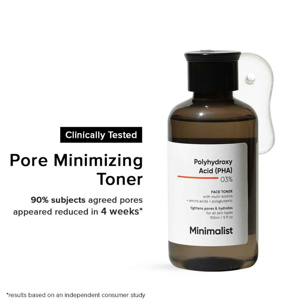 Buy Minimalist 3% PHA Alcohol Free Face Toner For Pore Tightening , Mild Expfoliation & Hydration with Biotics, 150 ml - Purplle