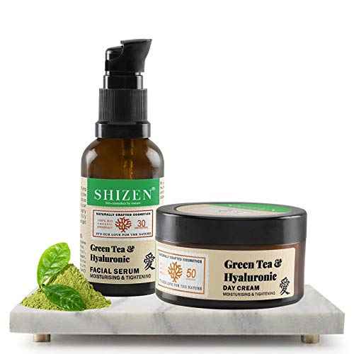 Buy SHIZEN Moisturizing Green Tea & Hyaluronic Face Cream (50 gm) With Green Tea & Hyaluronic Face serum (30 ml)/ Day Cream/ Natular Glow/ Repair Skin Cells - Purplle
