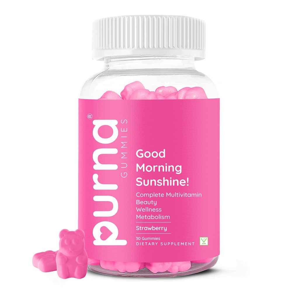 Buy Purna Gummies Multivitamin Strawberry Gummies - Vitamins A, C, D, E, B12 and Zinc, 30 Gummy Bears - Purplle