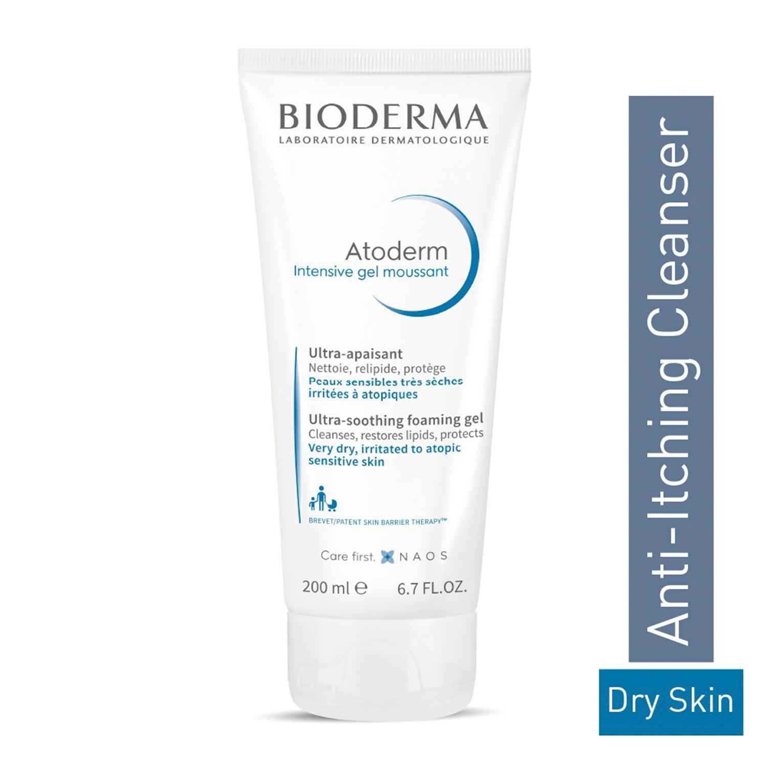 Buy Bioderma Atoderm Intensive Gel Moussant Ultra Soothing Foaming Gel Wash For Infants, Babies, Teens and Adults, 200ml - Purplle