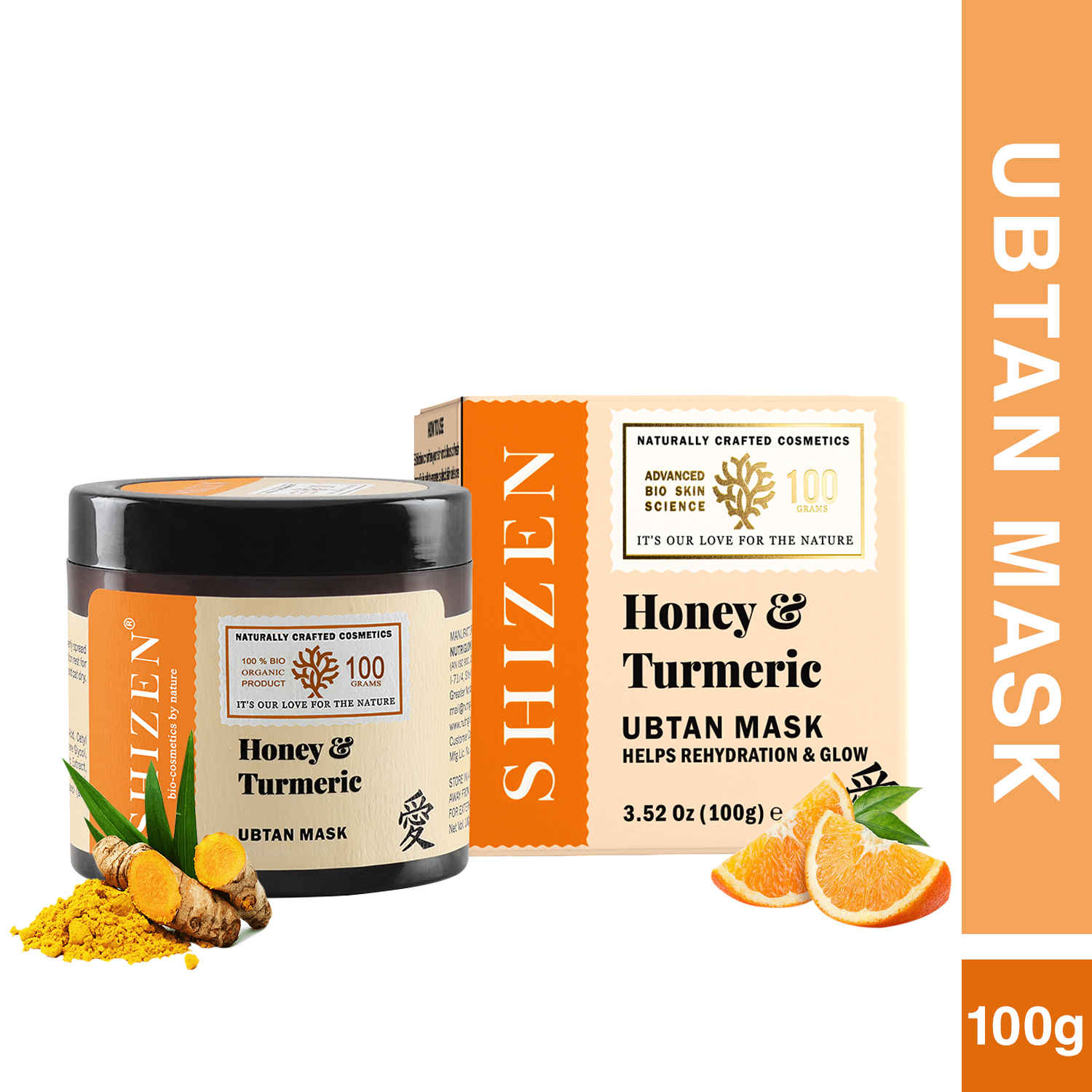 Buy SHIZEN Honey Turmeric Ubtan Face Mask / Deep Cleansing & Hydrating/ 100% Organic, 100gm - Purplle