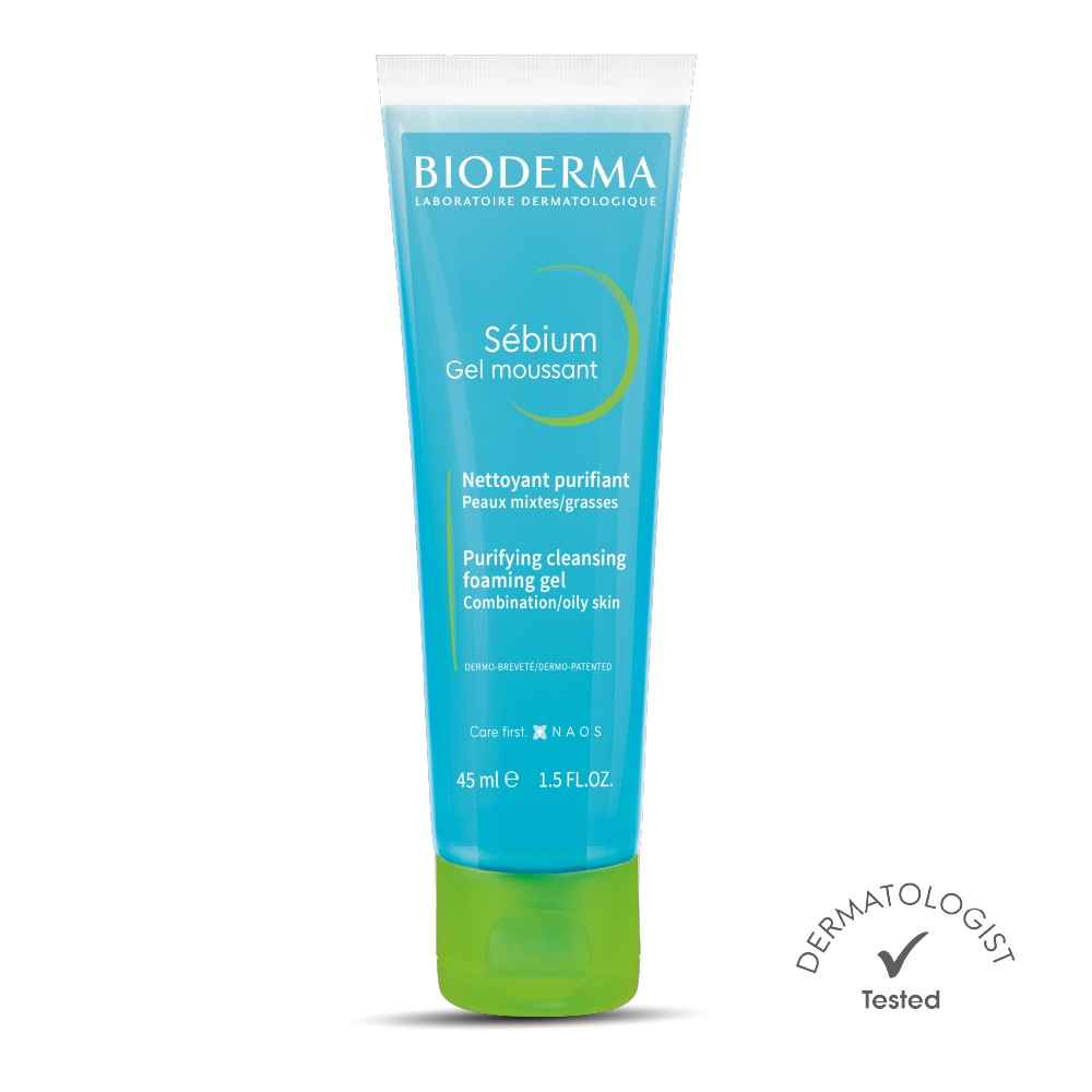 Buy Bioderma Sebium Face And Body Wash Moussant Purifying Cleansing Gel (45 ml) - Purplle