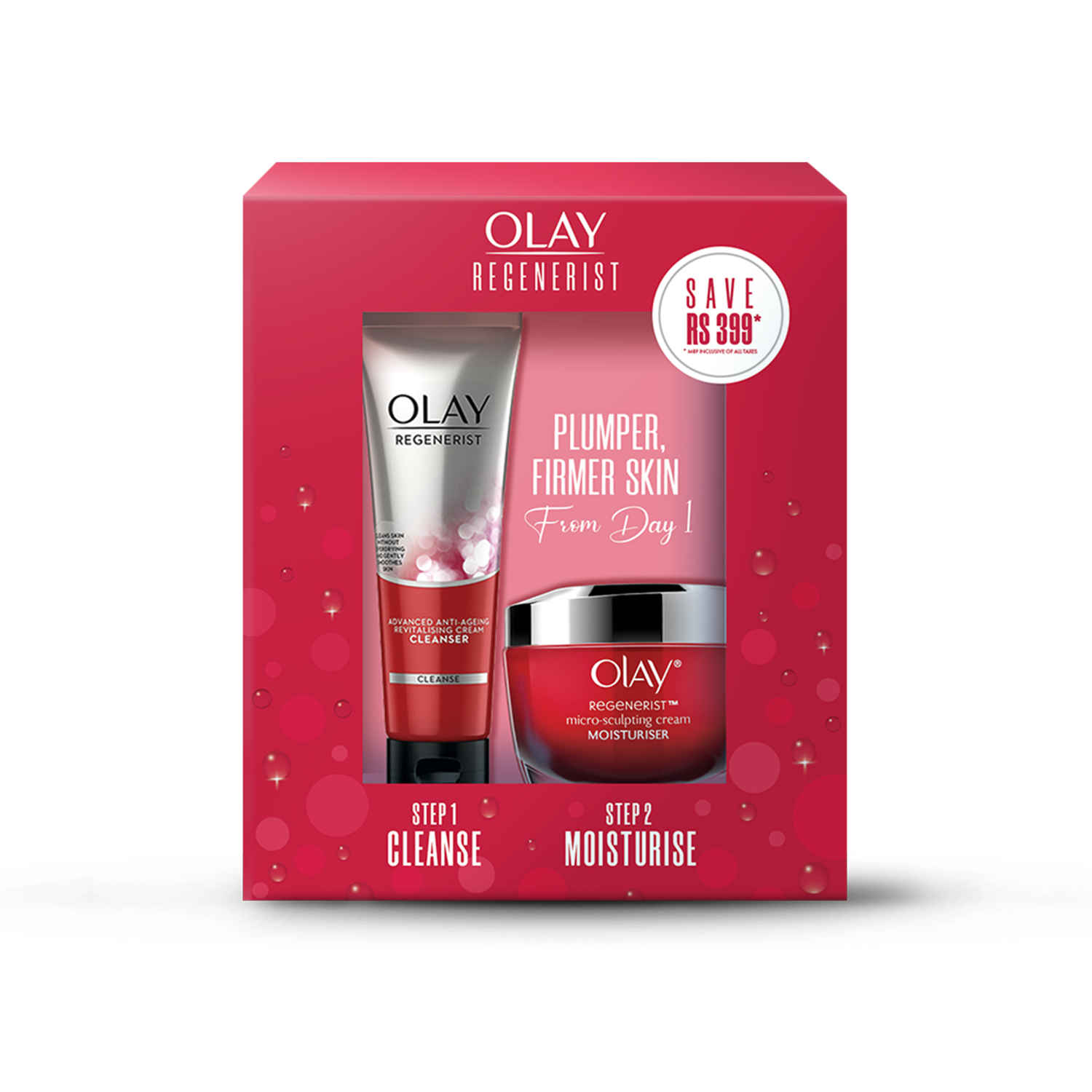 Buy Olay Regenerist Microsculpting Day Cream 50 g + Cleanser Moisturiser kit (non SPF), 100 g - Purplle