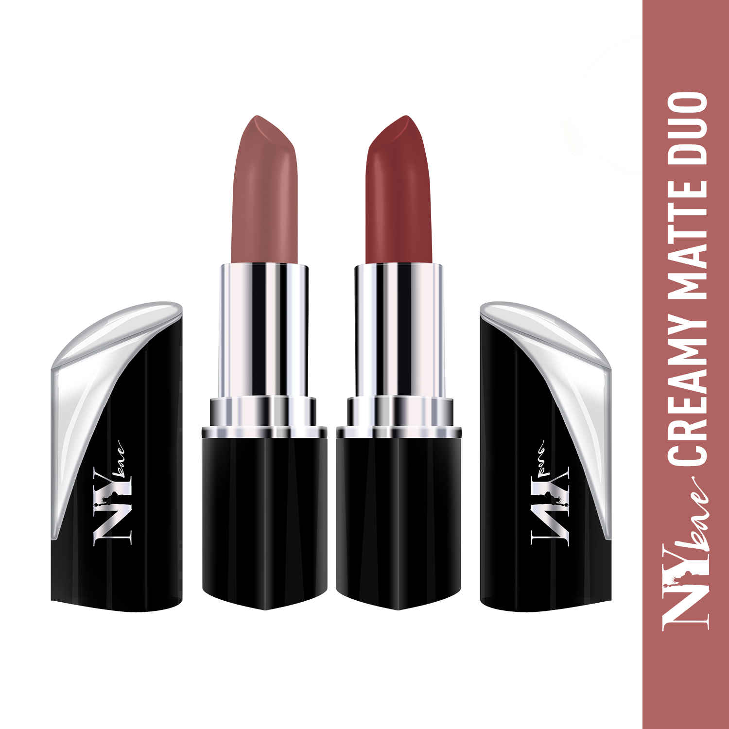 Buy Ny Bae Creamy Matte Duo Lipsticks - Nude & Wine - Purplle
