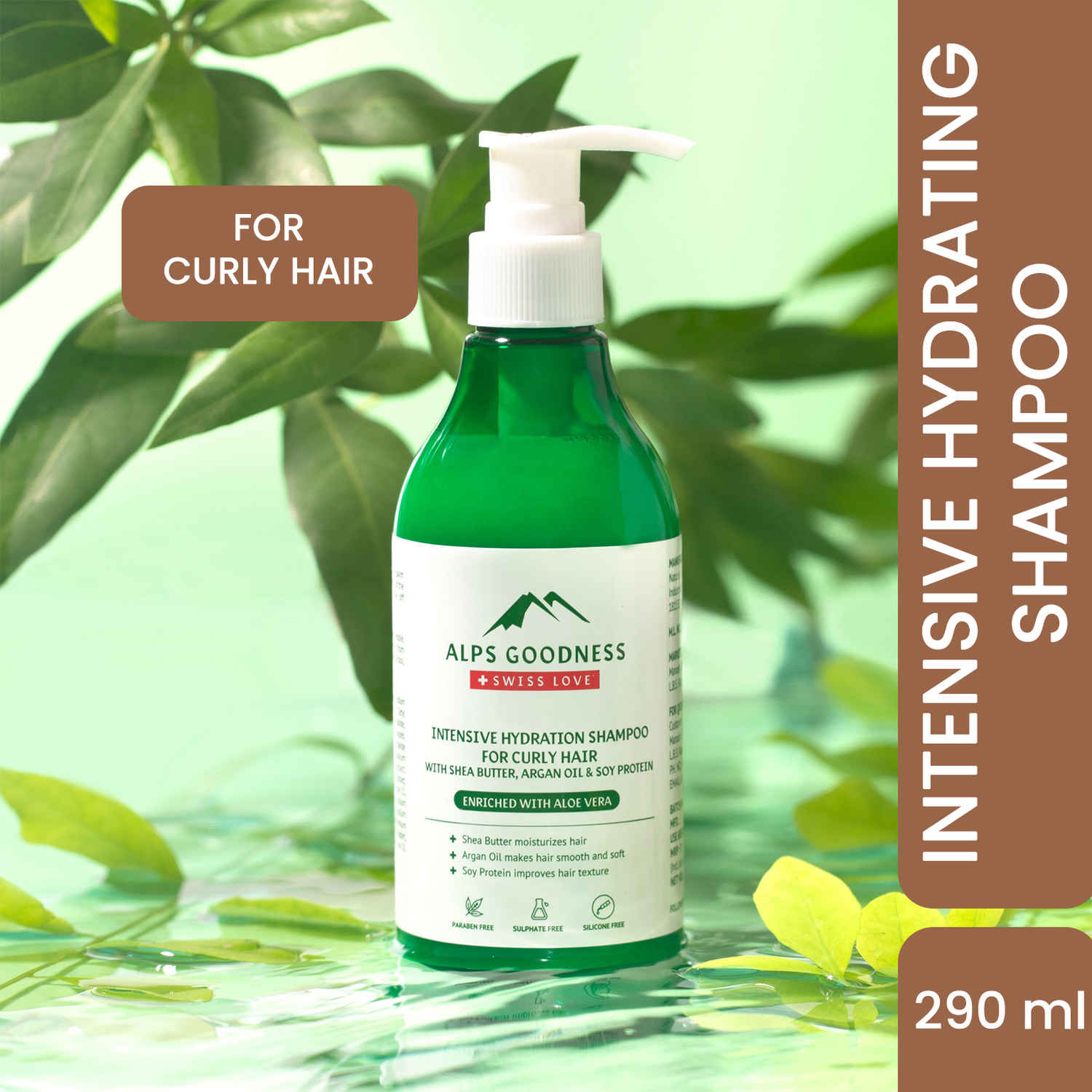 Buy Alps Goodness Intensive Hydration Shampoo for Curly Hair with Shea Butter, Argan Oil & Soy Protein | Enriched with Aloe Vera (290 ml) | Sulphate Free, Silicone Free, Paraben Free, Phthalates Free, Propylene Glycol Free| Curly Hair Products - Purplle
