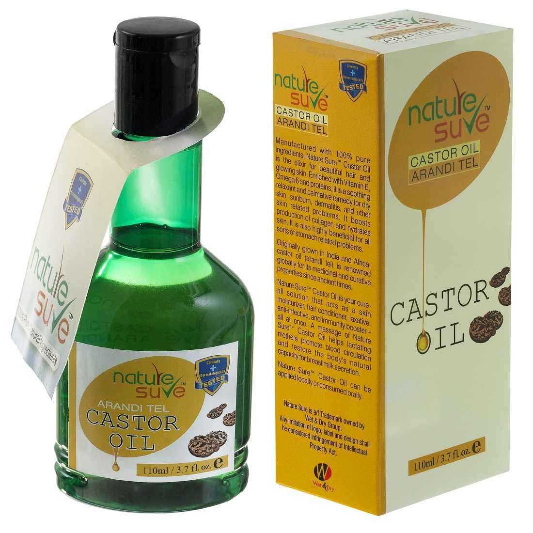 Buy Nature Sure Castor Oil Arandi Tail for Men and Women - 1 Pack (110 ml) - Purplle