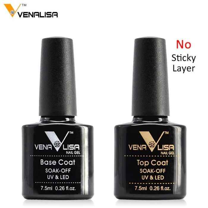 Buy VENALISA Gel Nail Polish 7.5ml each UV LED Soak Off Gel Polish Starter Manicure Kit Suitable to DIY at Home Nail Art Salon (Ven-7.5ml- Base + Top) - Purplle