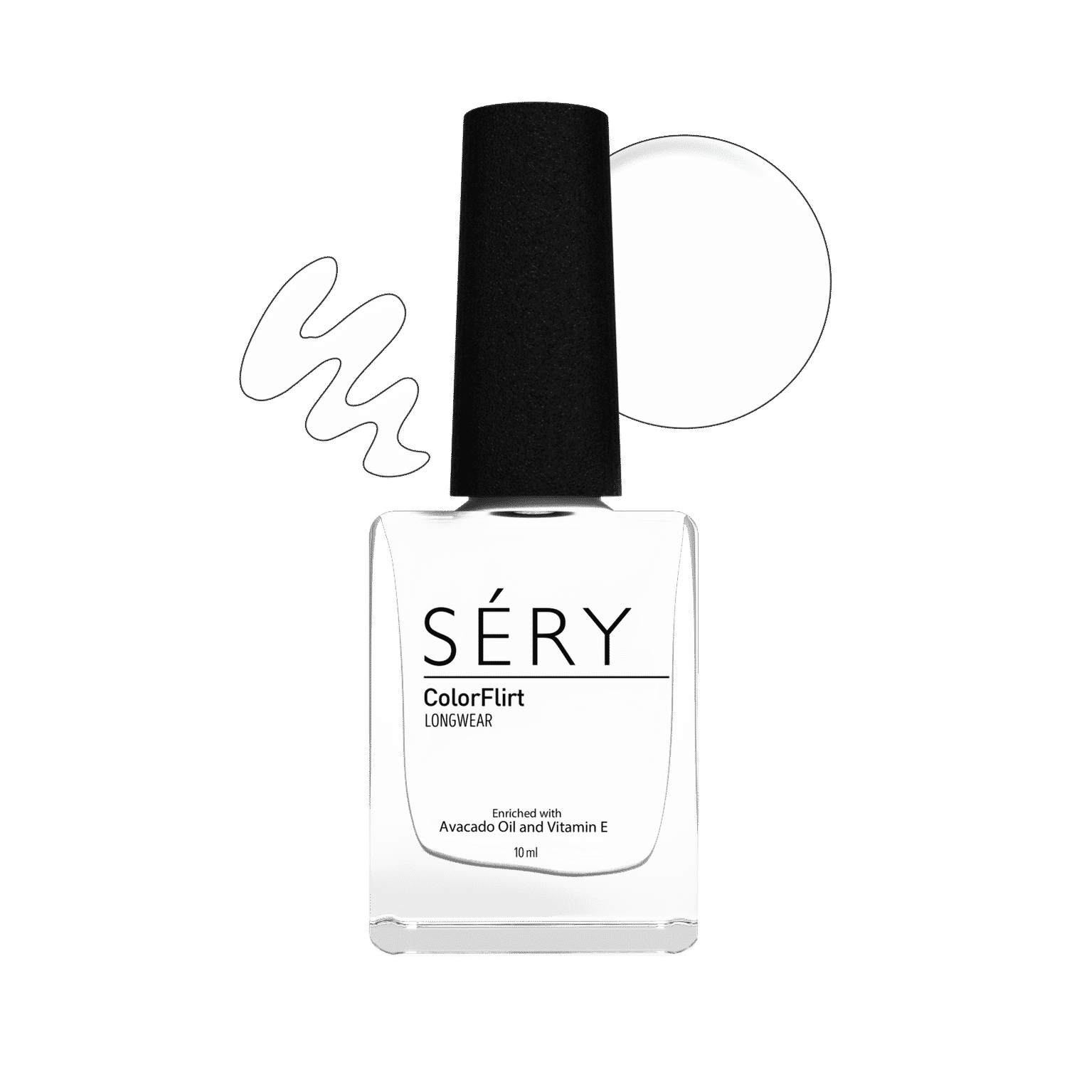 Buy SERY ColorFlirt Nail Paint White beauty, (10 ml) - Purplle