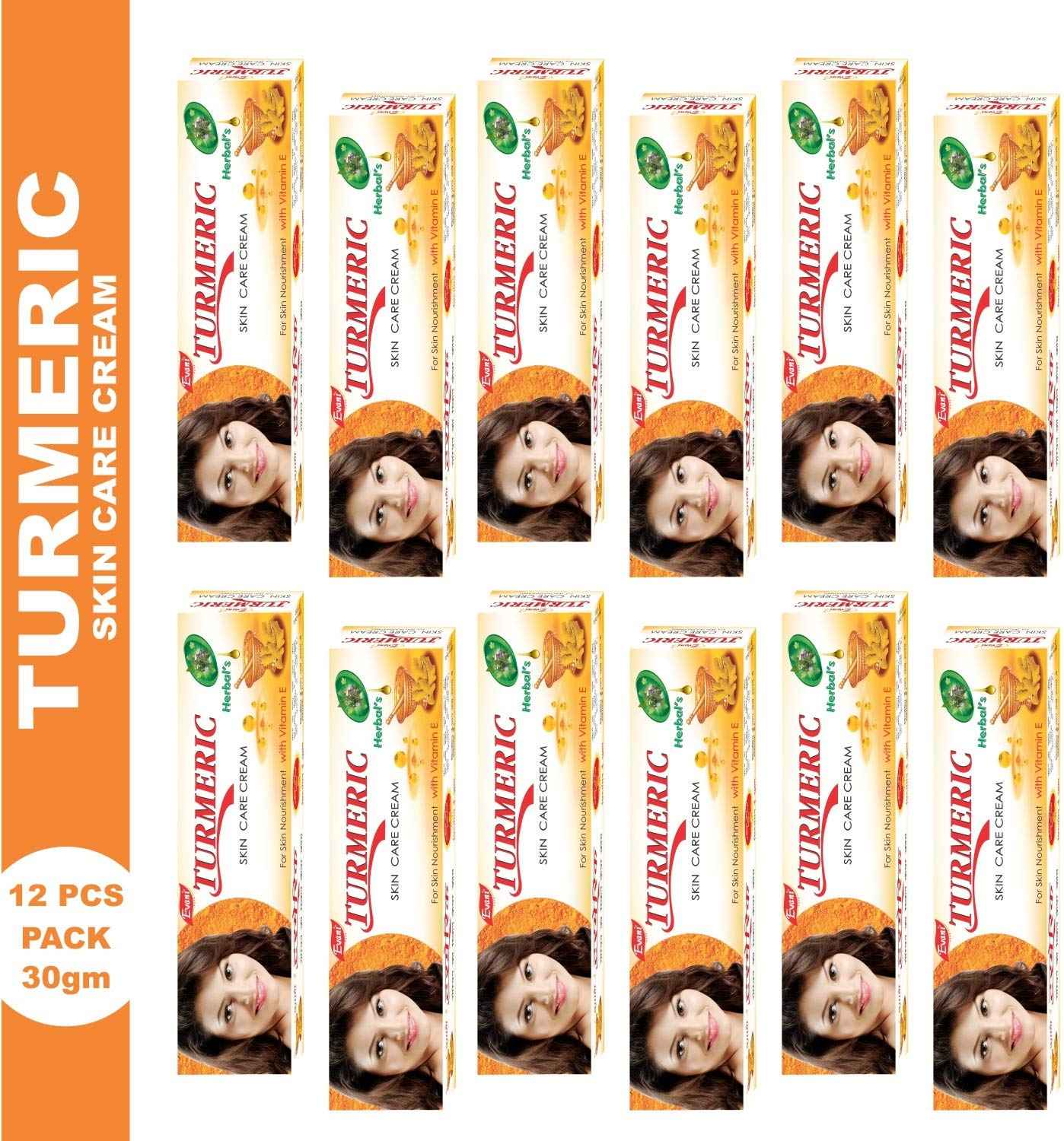 Buy Evani Turmeric Fairness Cream Combo Pack of 12 (30G X 12) (360 G) - Purplle