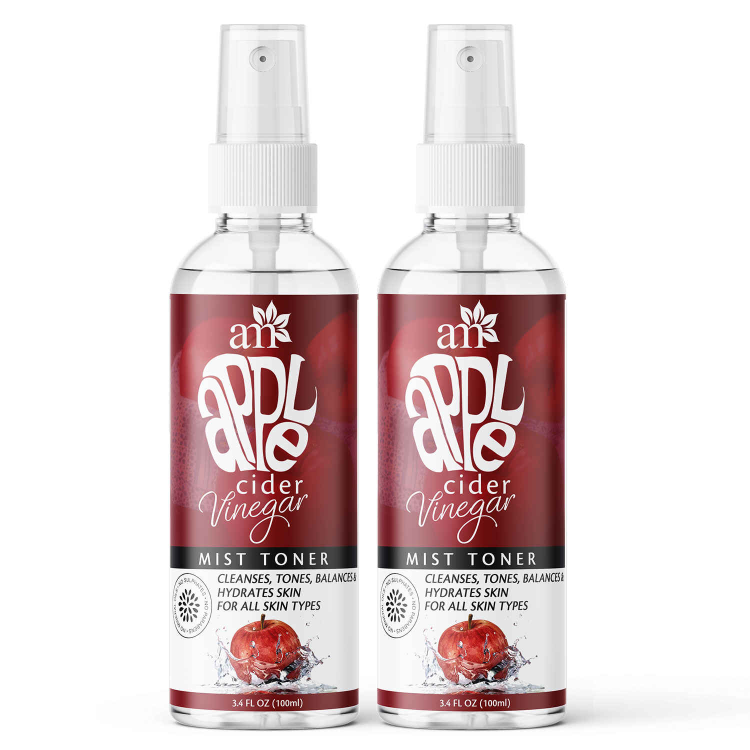 Buy AromaMusk Apple Cider Vinegar Clarifying Face Mist Toner, 100ml - With Witch Hazel Extract, Pure Rose Hydrosol & Aloevera Juice For Face, Hair & Body - 2 Bottles - Purplle