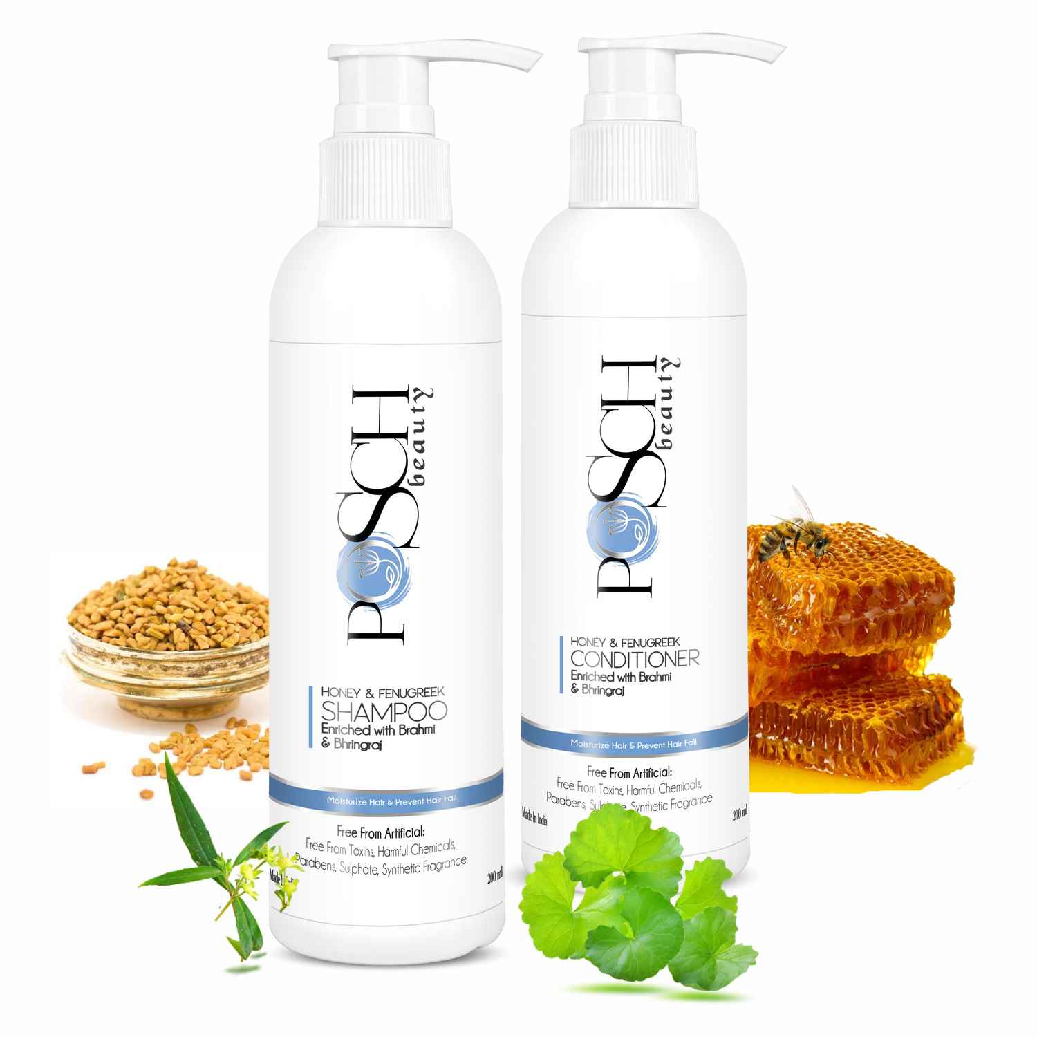 Buy Posch Honey & Fenugreek Shampoo + Conditioner with Brahmi & Bhringraj ( 200 ml ) Combo - Purplle