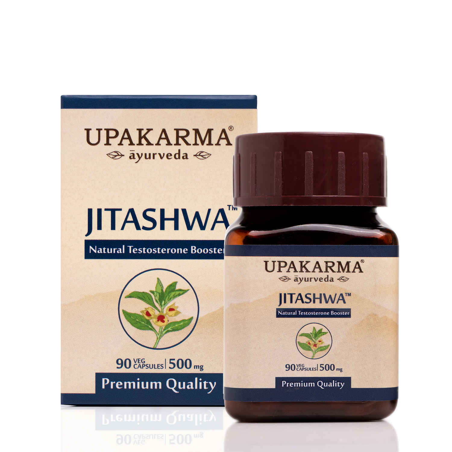 Buy UPAKARMA Ayurveda Pure Shilajit and Ashwagandha Extract, Jitashwa™ Capsules | Natural Testosterone Booster | 500mg 90 Veggie Capsules - Pack of 1 - Purplle