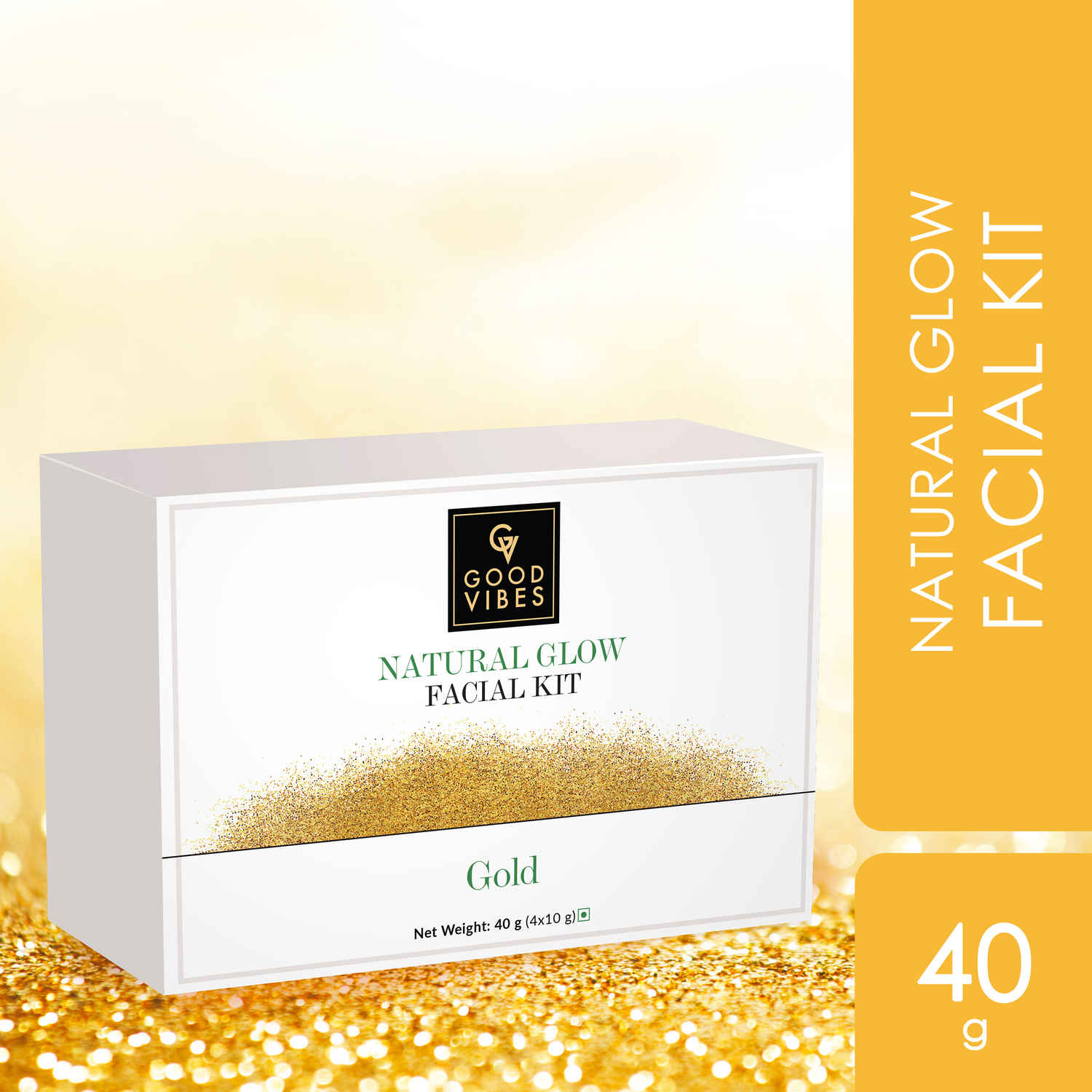Buy Good Vibes Gold Natural Glow Facial Kit | Glowing, Anti-Ageing | No Parabens, No Animal Testing (40 gm) - Purplle