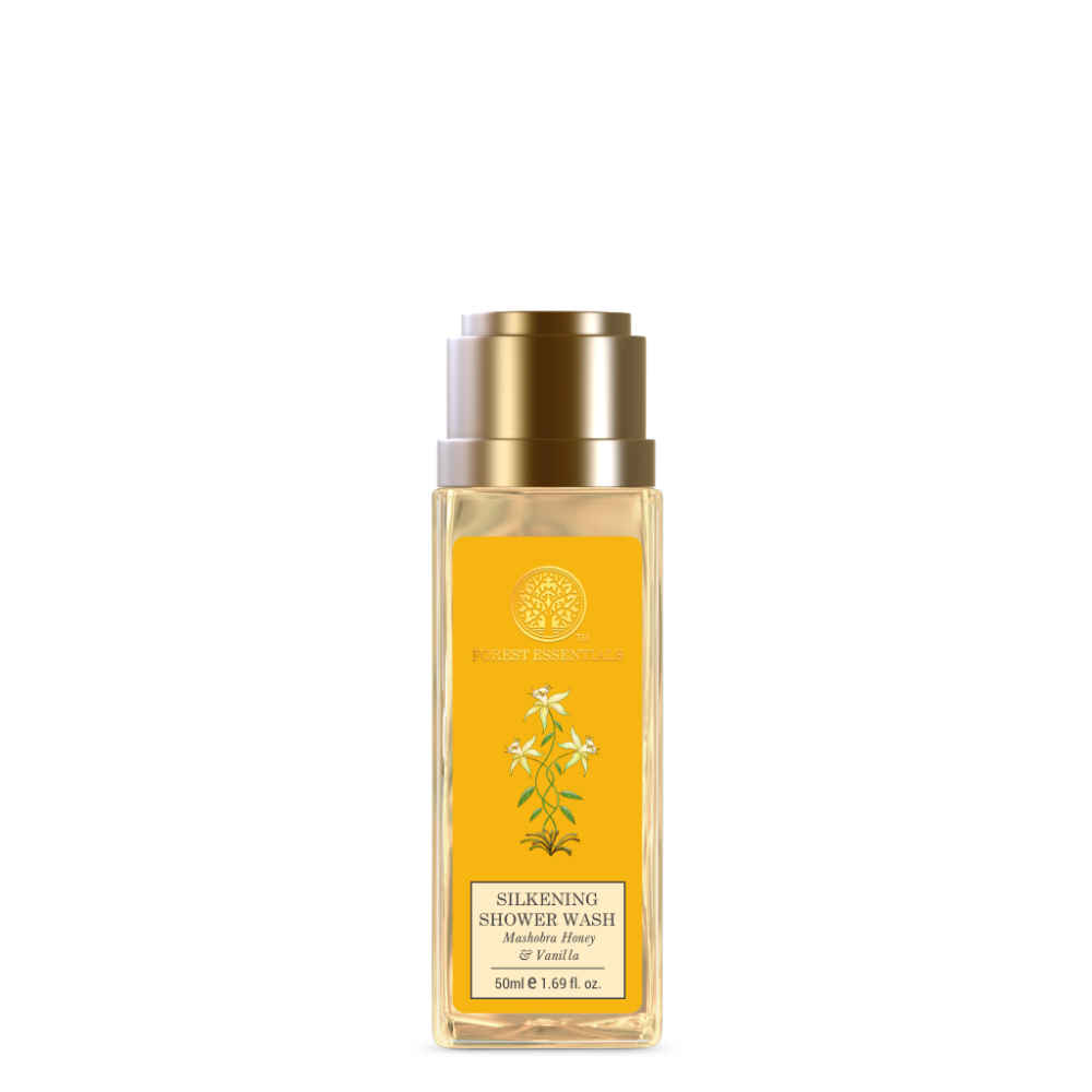 Buy Forest Essentials Travel Size Silkening Shower Wash Mashobra Honey & Vanilla 50 ml - Purplle