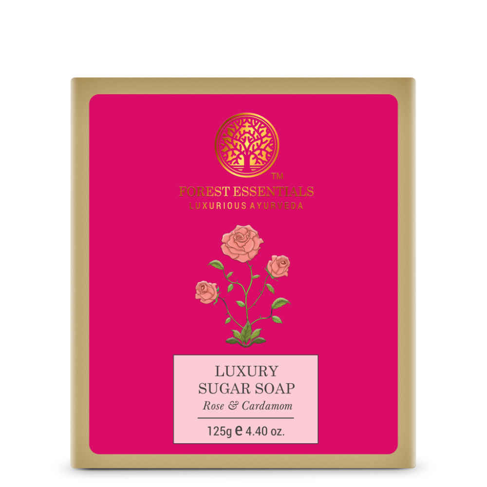 Buy Forest Essentials Luxury Sugar Soap Rose & Cardamom 125 gms - Purplle