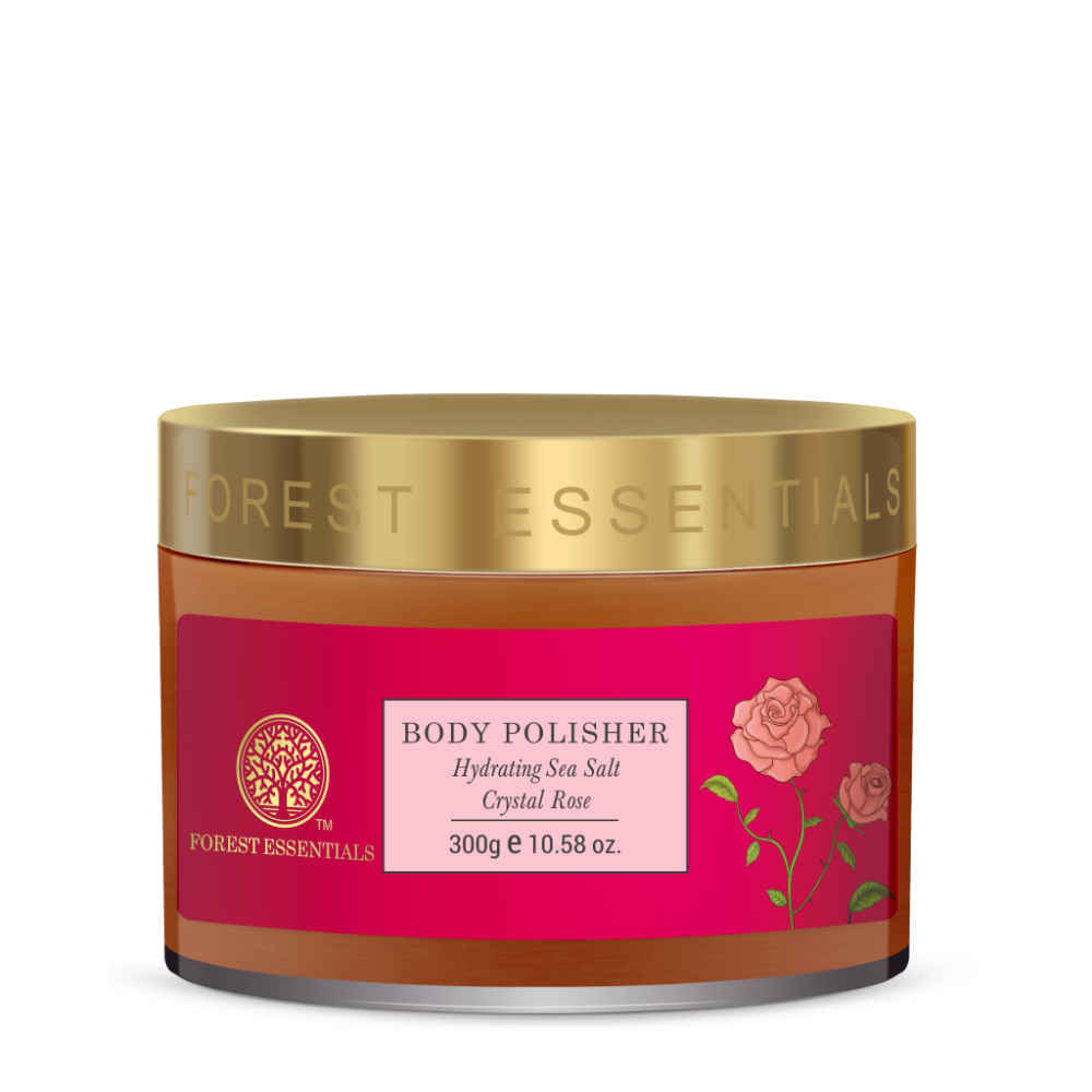 Forest Essentials Body Polisher Hydrating Sea Salt Crystal Rose 300 gms