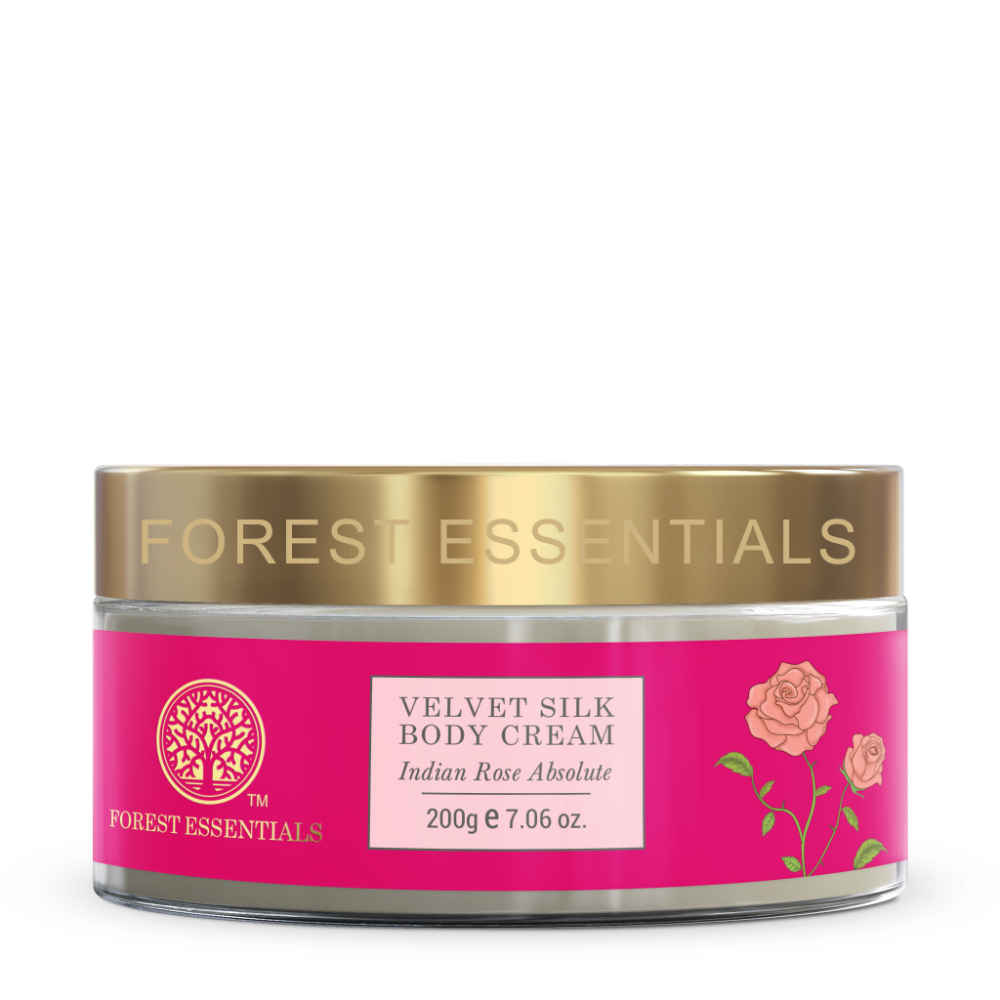 Buy Forest Essentials Velvet Silk Body Cream Indian Rose Absolute 200 gms - Purplle