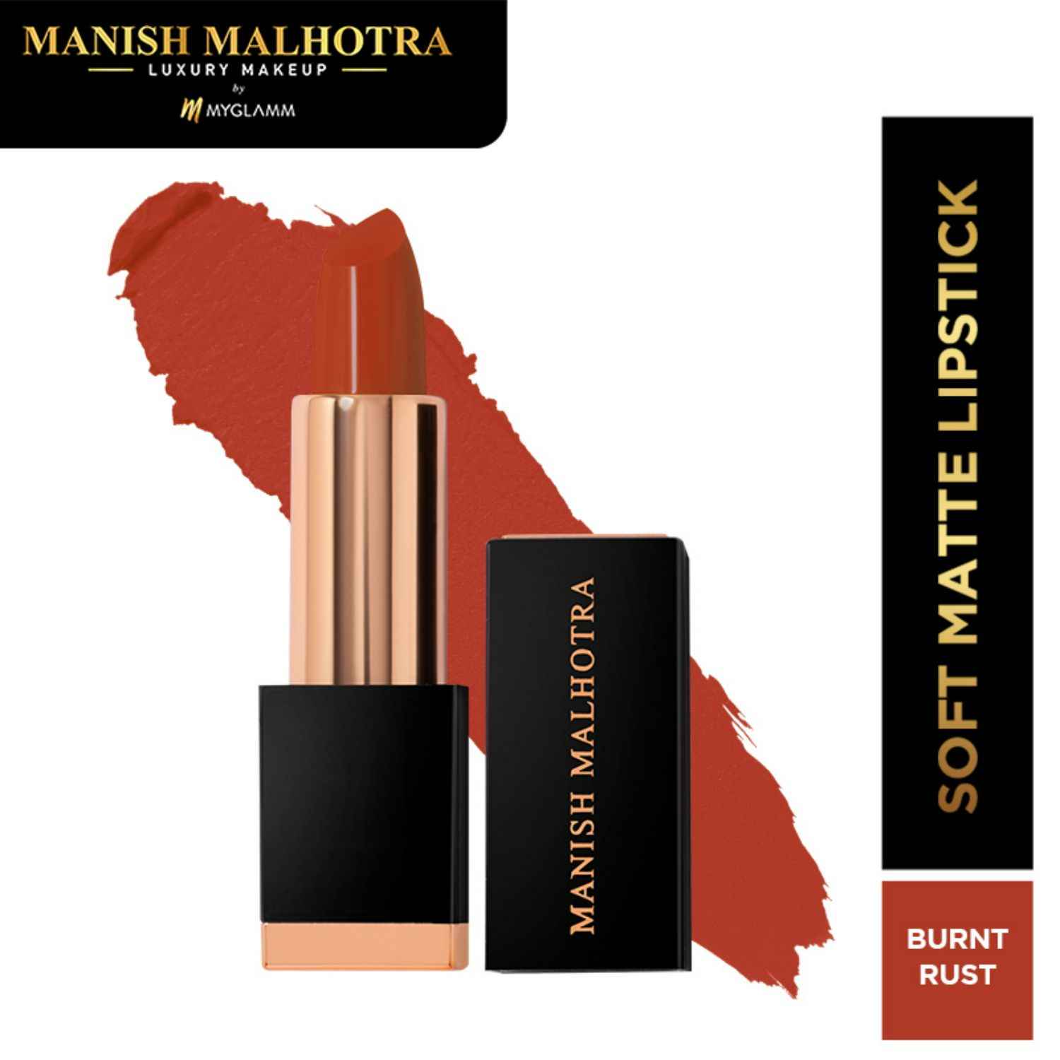Buy Manish Malhotra Beauty By MyGlamm Soft Matte Lipstick-Burnt Rust-4gm - Purplle