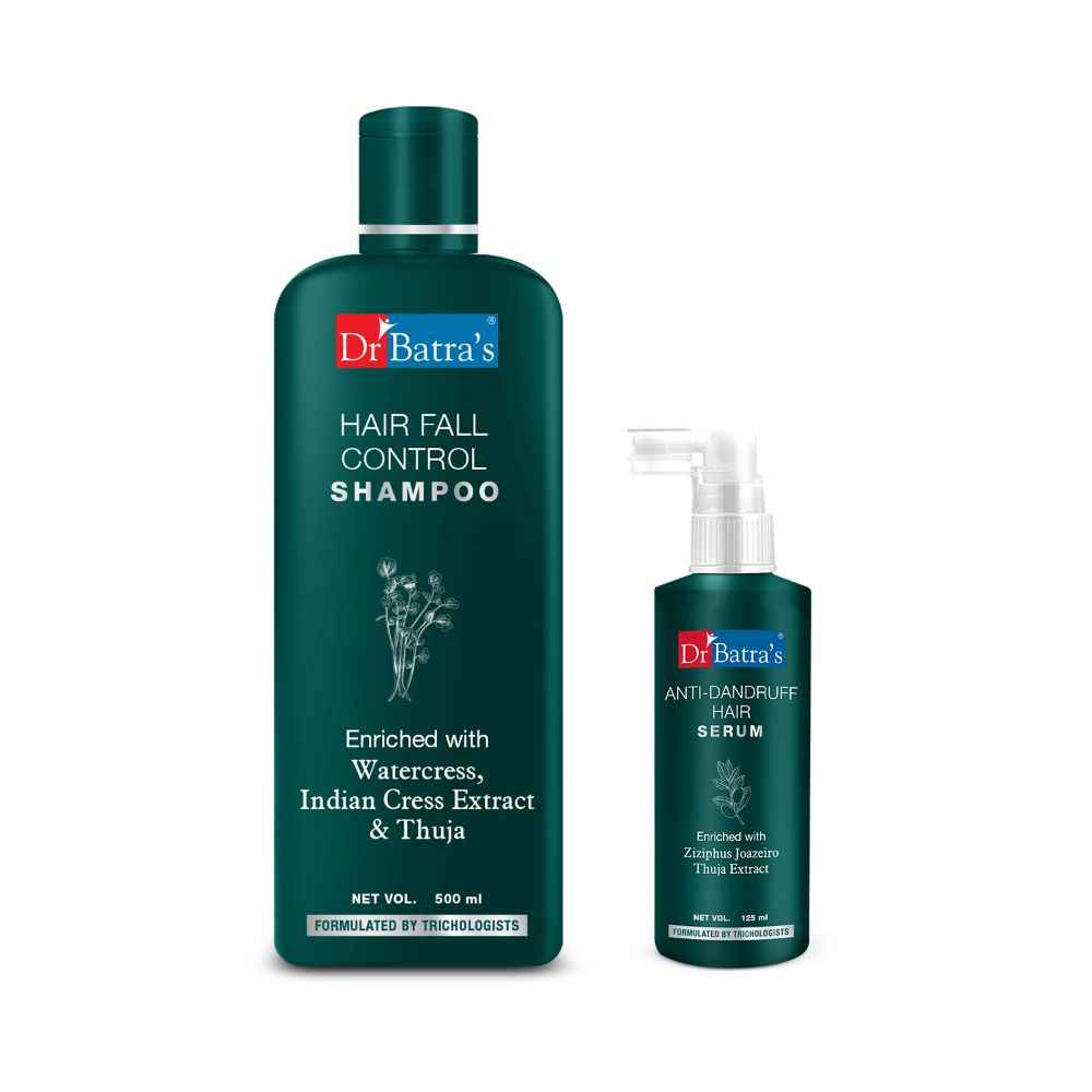 Buy Dr Batra's Anti Dandruff Hair Serum and Hair Fall Control Shampoo - 500 ml - Purplle