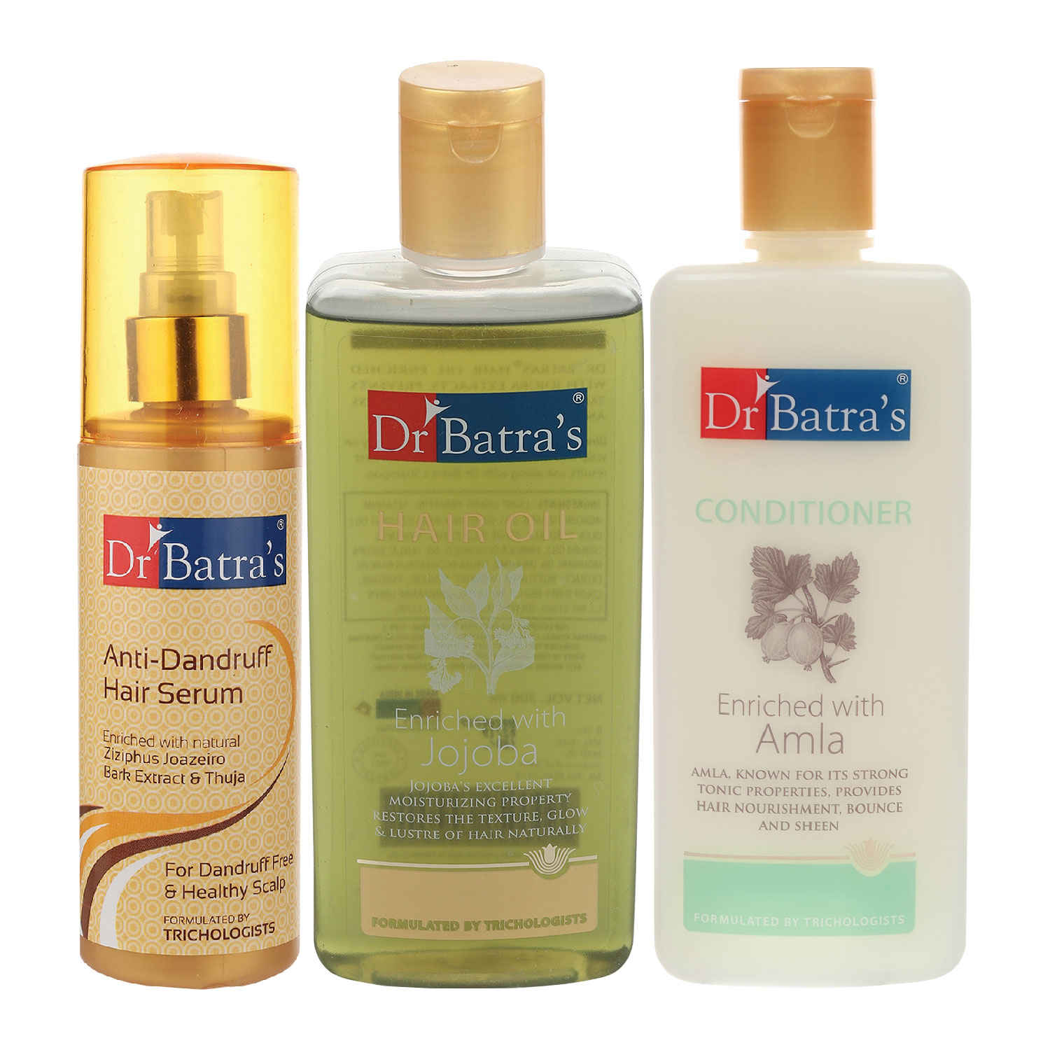 Buy Dr Batra's Anti Dandruff Hair Serum, Conditioner - 200 ml and Hair Oil - 200 ml - Purplle