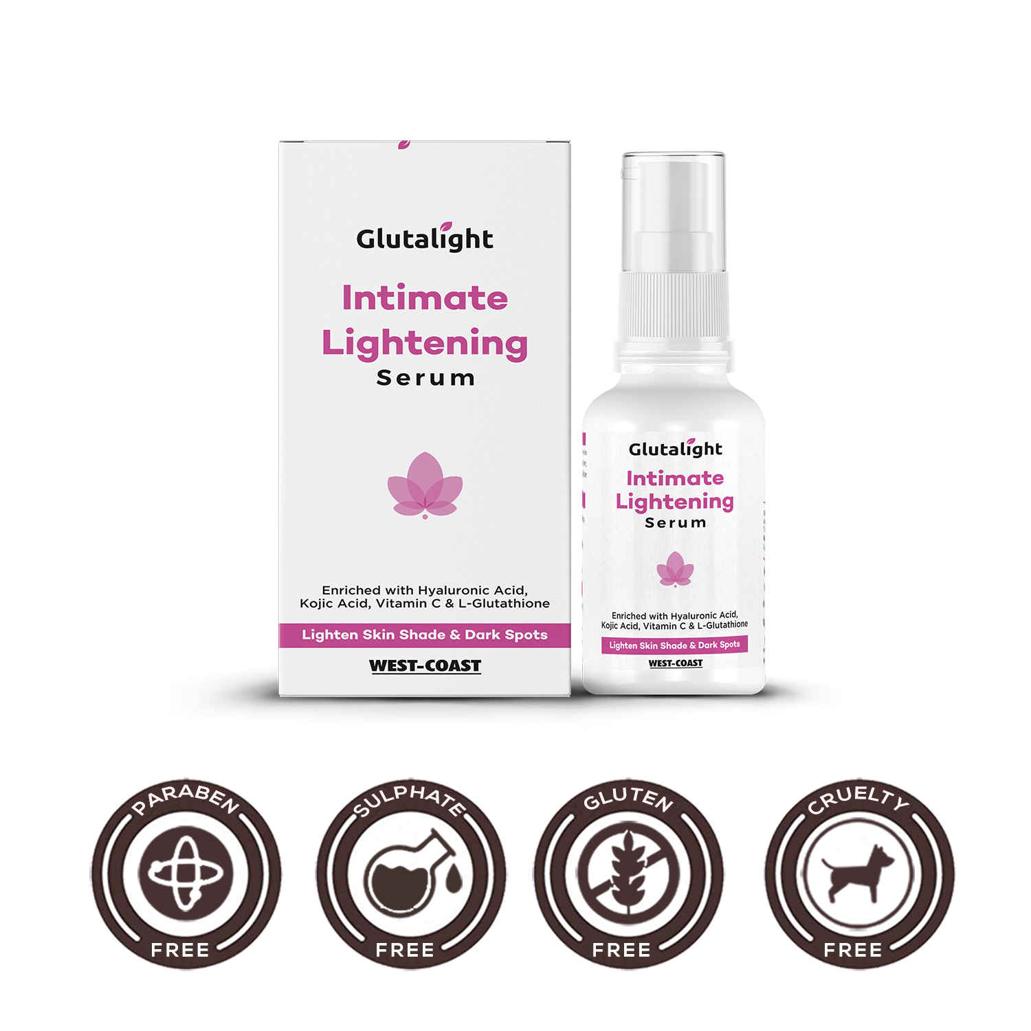 Buy Glutalight Intimate Lightening Serum For Lighten Skin Shade & Dark Spots – 30 ml - Purplle