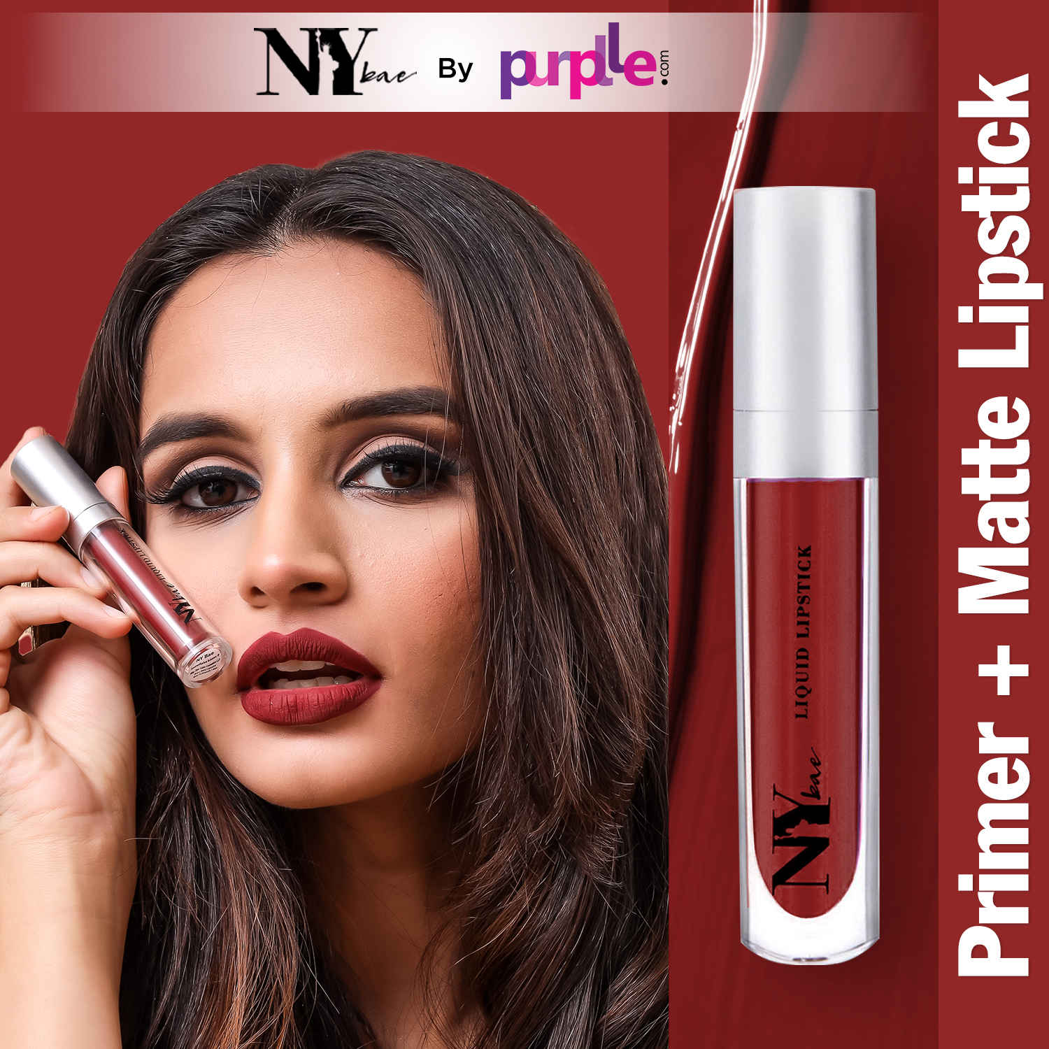 Buy NY Bae Confessions Of A Lip-a-holic Liquid Lipstick | Primer + Matte | Deep Maroon | Moisturizing | Long Lasting | Snowflake Kisses 8 (4.5 ml) - Purplle