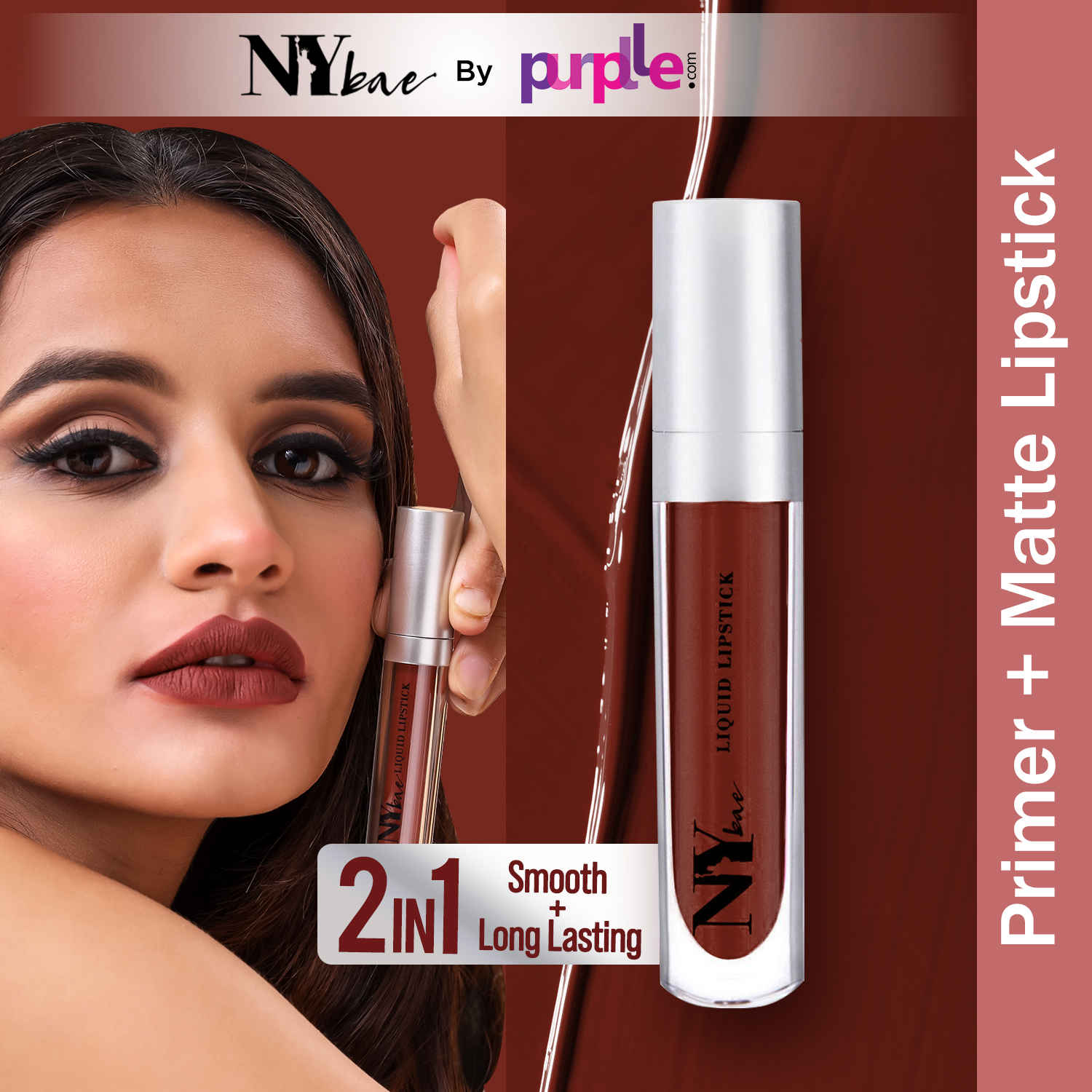 Buy NY Bae Confessions Of A Lip-a-holic Liquid Lipstick | Primer + Matte | Dark Brown | Moisturizing | Long Lasting | Snuggle Sercrets 15 (4.5 ml) - Purplle