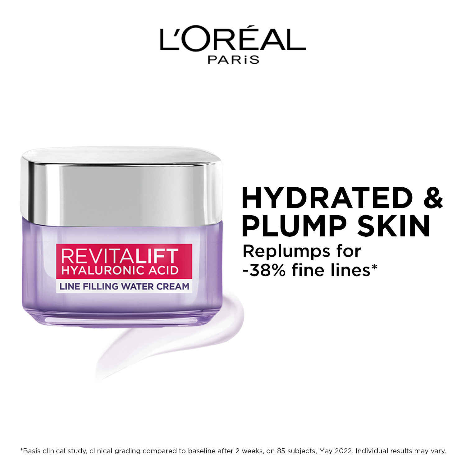 Buy L'Oreal Paris Revitalift Hyaluronic Acid Line Filling Water Cream (50 ml) | Face Cream for Hydrated and Radiant Skin - Purplle