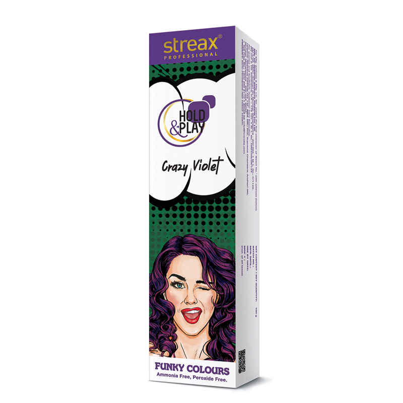 Buy Streax Professional Hold & Play Funky Colours - Crazy Violet (100 g) - Purplle