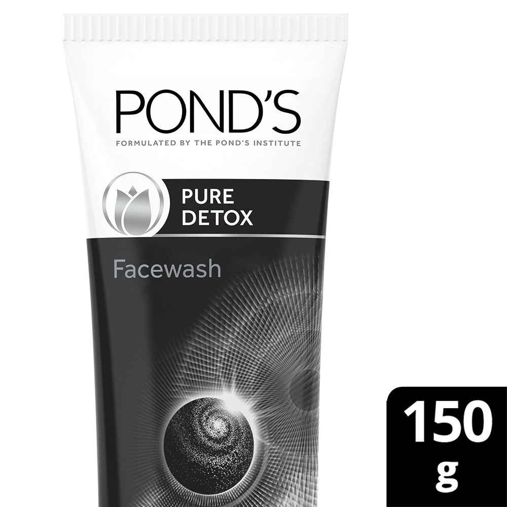 Buy Ponds Bright Miracle Detox Facewash with 10X Power of Charcoal |Detoxifies Skin | 150gm - Purplle