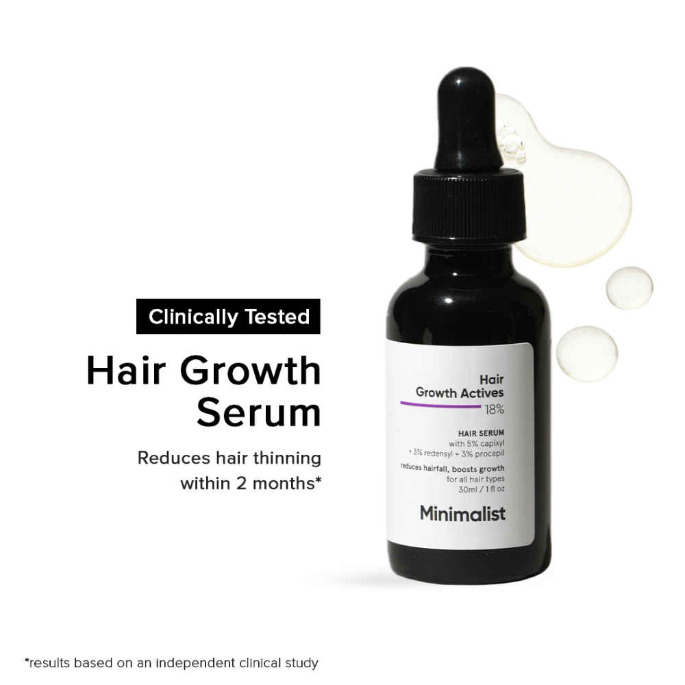 Buy Minimalist 18% Hair Growth Actives, Hair Growth Serum | With Procapil, Capixyl, Redensyl, Anagain & Baicapil For Hair Fall Control, 30 ml - Purplle