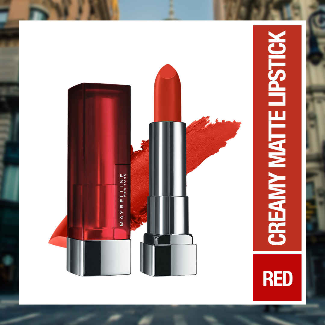 Buy Maybelline New York Color Sensational Creamy Matte Lipstick,607 Red Dy Red (3.9 g) - Purplle