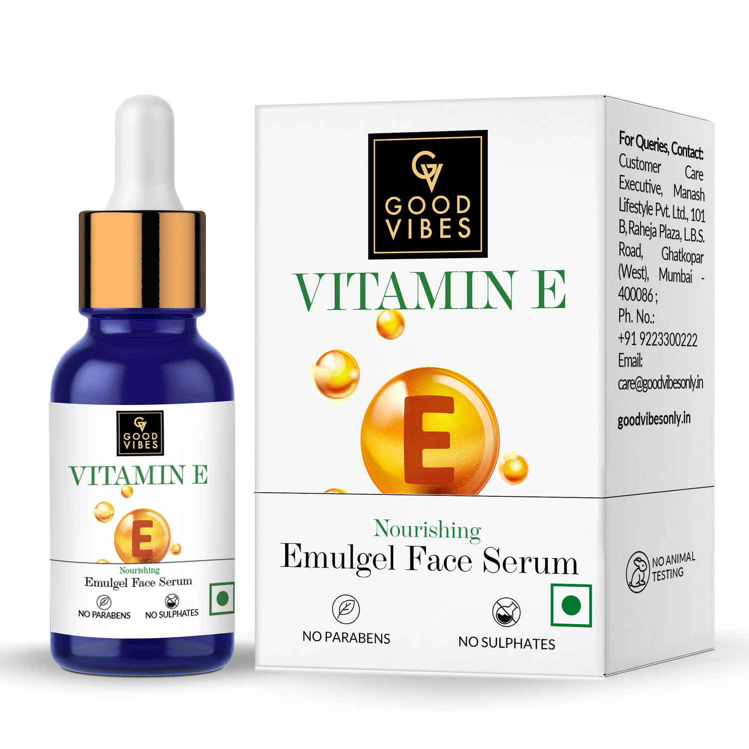 Buy Good Vibes Vitamin E Nourishing Emulgel Face Serum | Hydrating, Nourishing | No Parabens, No Sulphates, No Animal Testing (10 ml) - Purplle