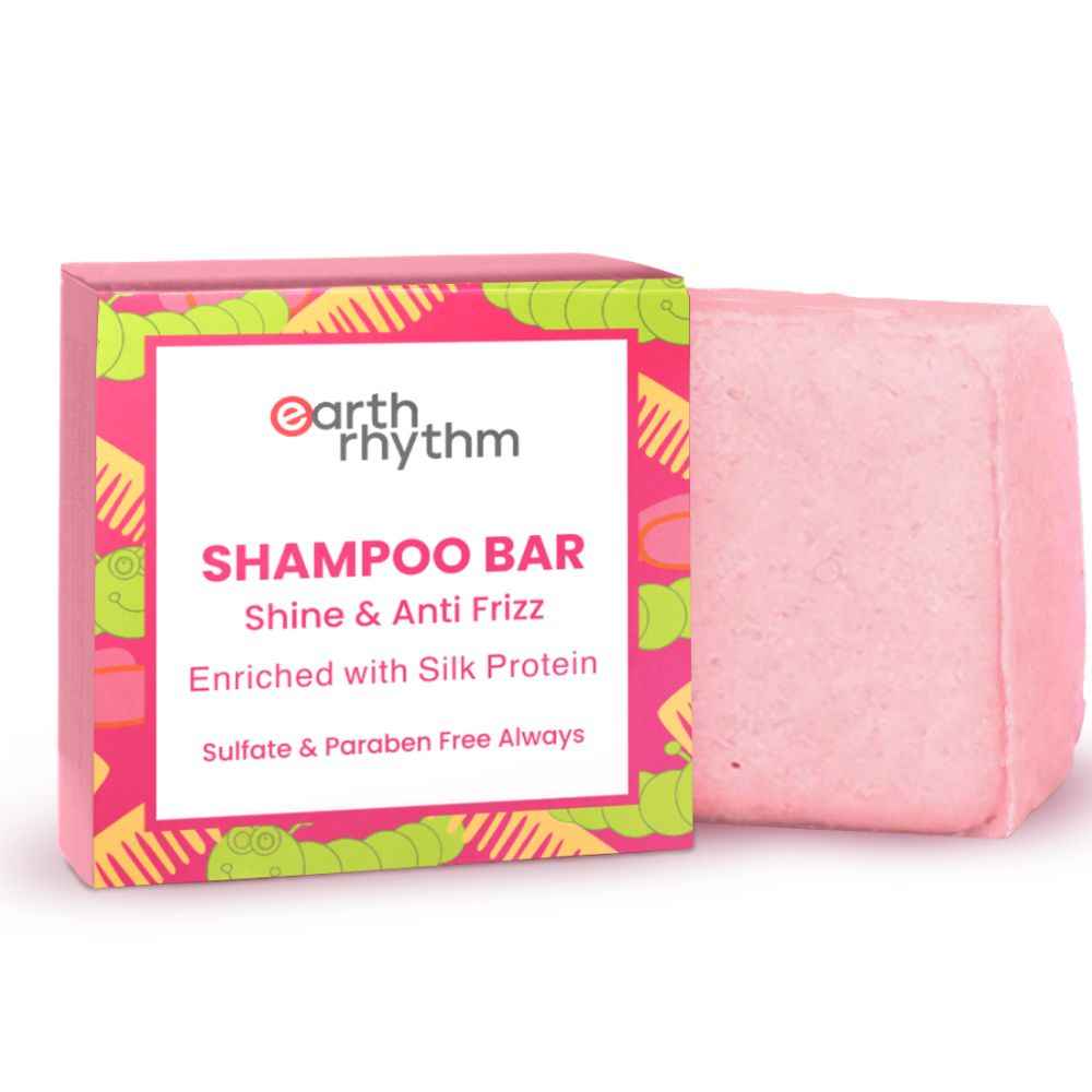 Buy Earth Rhythm Silk Protein Shampoo Bar | Restores Shine, Softens Hair, Makes Hair Silky | Shine & Frizz Free | For Chemically Treated Hair | Men & Women | Without Tin - 80 G - Purplle