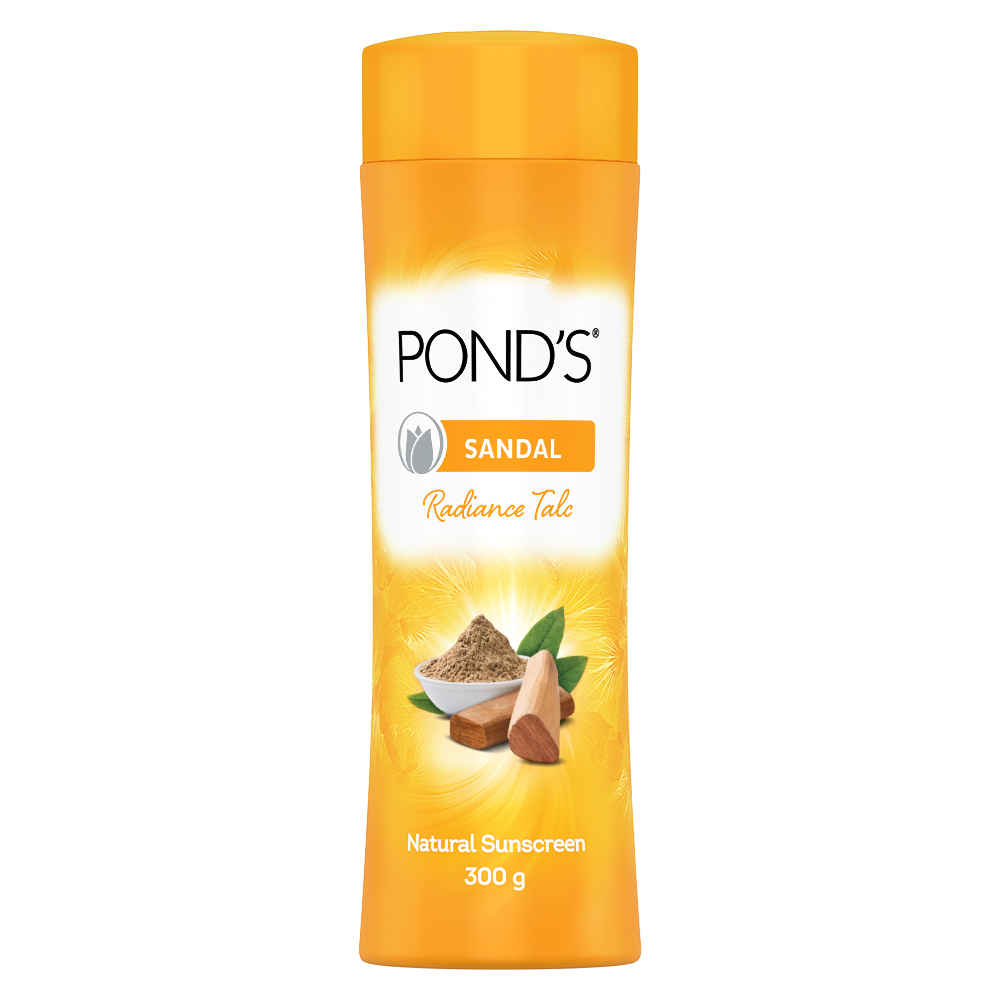 Buy POND'S Sandal Radiance Talcum Powder, Natural Sunscreen (300 g)  - Purplle