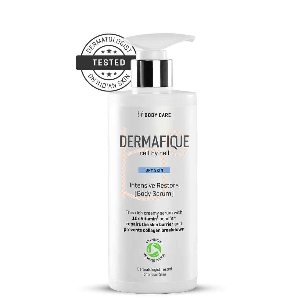 Buy Dermafique Intensive Restore Body Serum, 300 ml - Body Lotion for Dry Skin - Deeply Hydrates and moisturizes- with 10 X Vitamin E - Repairs Skin for Lasting Glow - Dermatologist Tested - Purplle