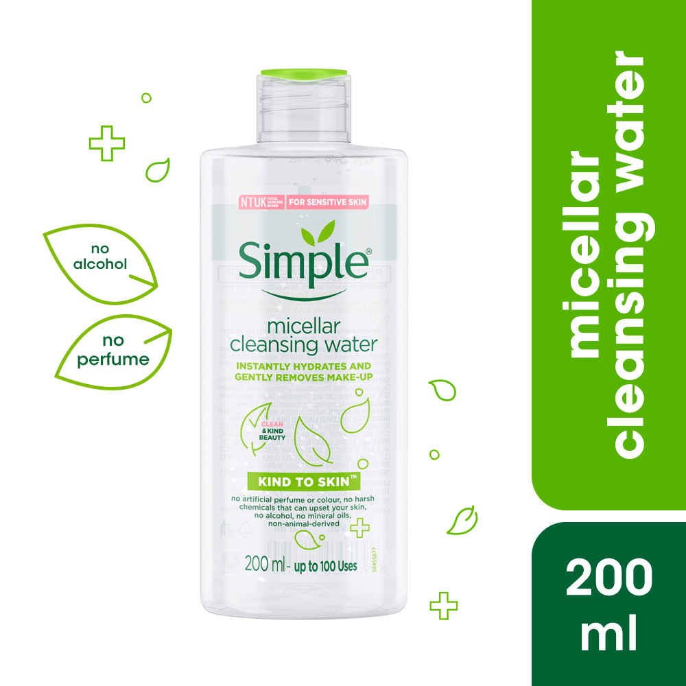Buy Simple Kind to Skin Micellar Cleansing Water| Micellar water for sensitive Skin | No Added Perfume, No Harsh Chemicals, No Artificial Color, No Alcohol and Parabens | 200 ml - Purplle