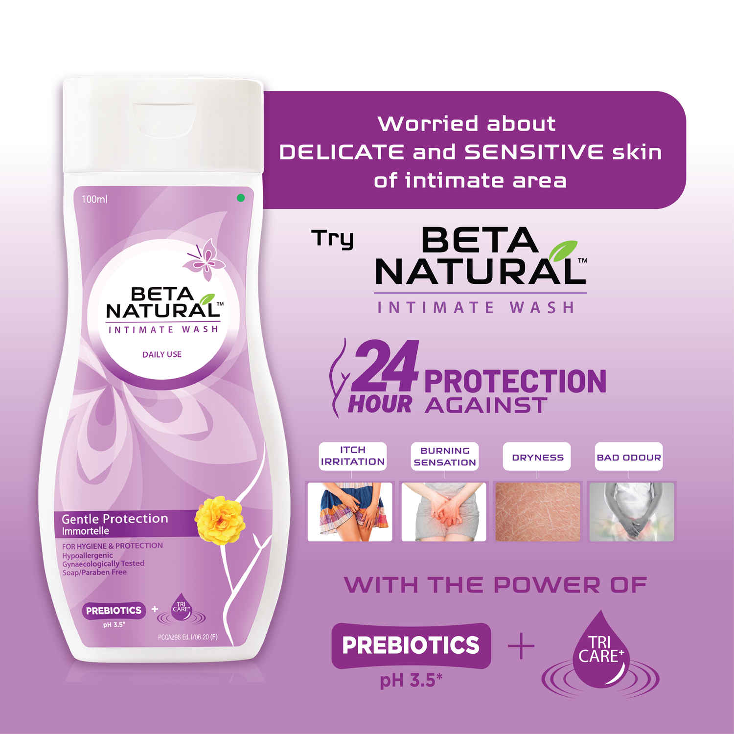 Buy Mederma Beta Natural Intimate Wash - Gentle Protection - Purplle