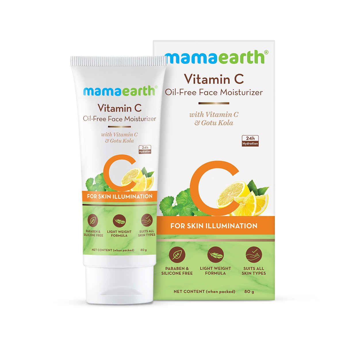 Buy Mamaearth Vitamin C Oil-Free Moisturizer For Face with Vitamin C & Gotu Kola for Skin Illumination (80 ml) - Purplle