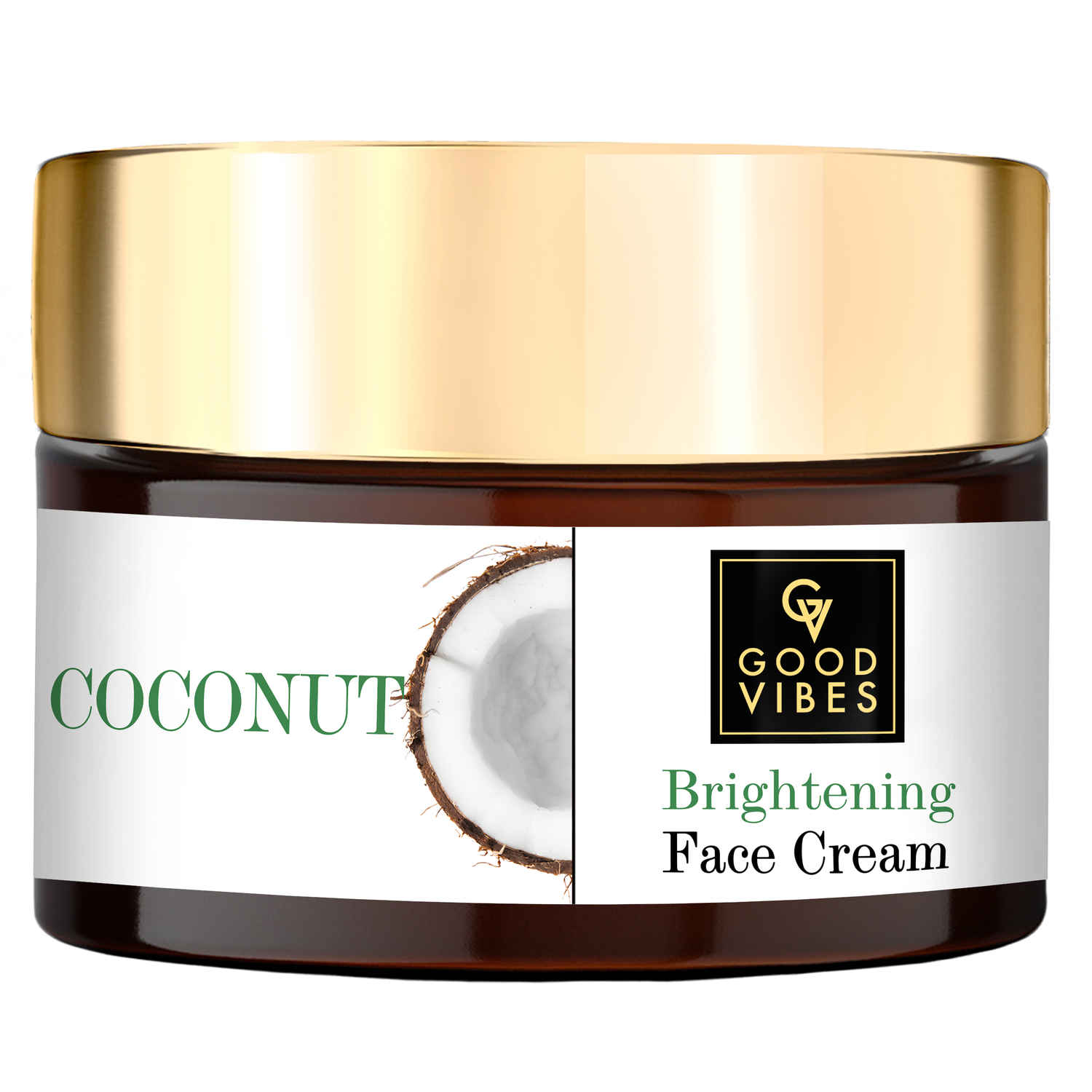 Buy Good Vibes Coconut Brightening Face Cream | Moisturizing, Provides Glow | No Parabens, No Sulphates, No Mineral Oil, No Animal Testing (50 g) - Purplle
