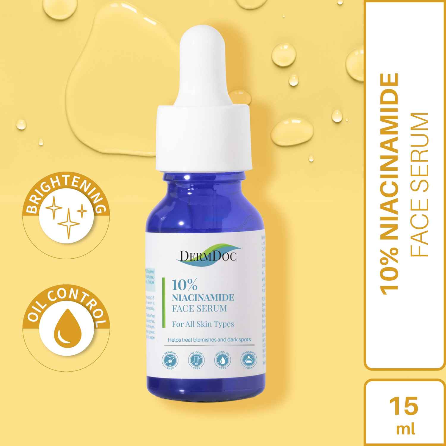 Buy DERMDOC by Purplle 10% Niacinamide Face Serum (15ml) | Skin Brightening | Niacinamide Face Serum I Niacinamide for Oily Skin - Purplle