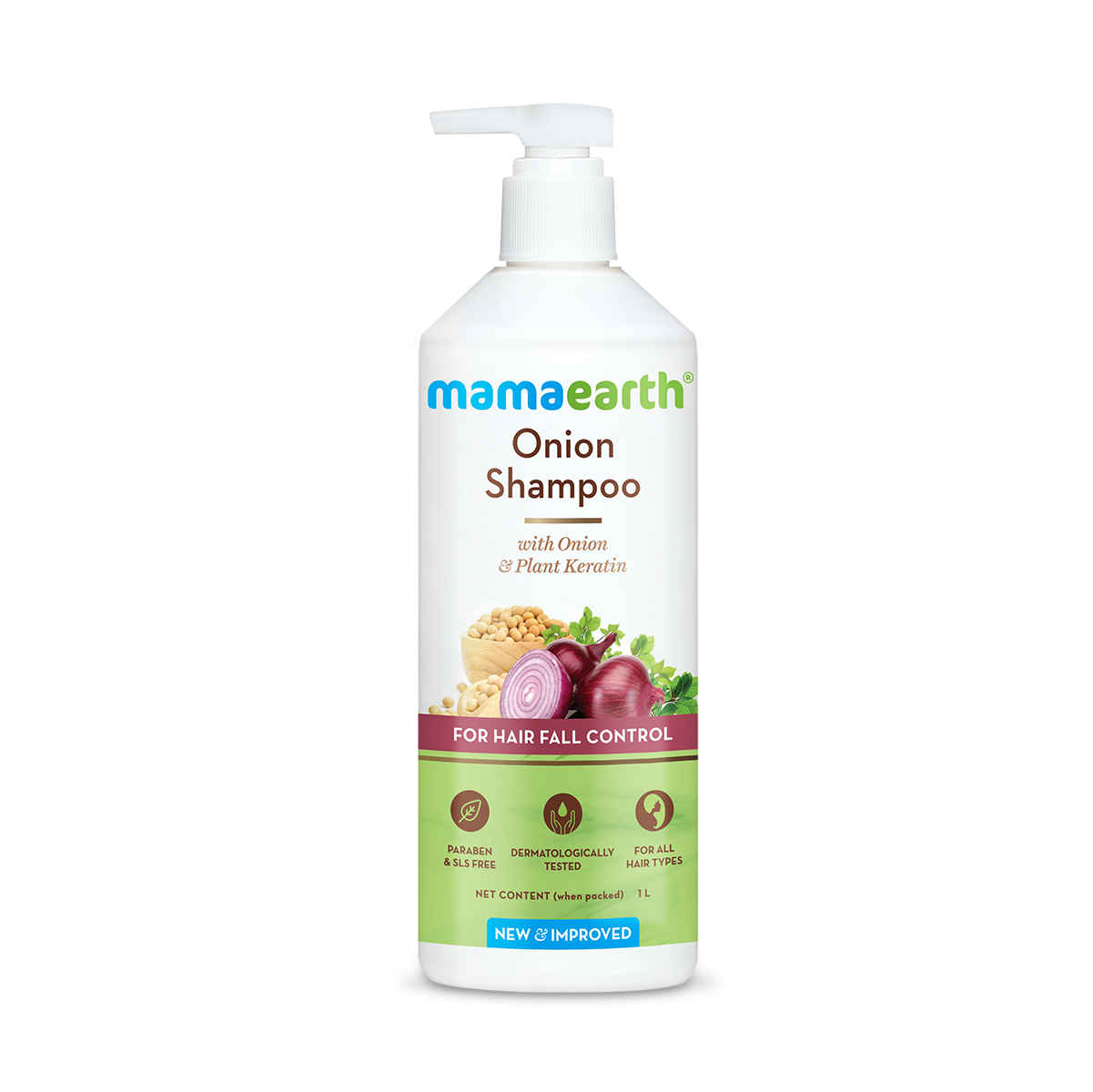 Buy Mamaearth Onion Shampoo for Hair Growth & Hair Fall Control with Onion & Plant Keratin - 1 Litre - Purplle