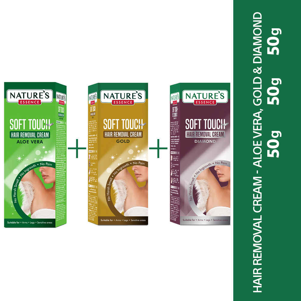Buy Soft Touch Hair Removal Cream Gold 50ml/52g,Soft Touch Hair Removal Cream Diamond 50ml/52g,Soft Touch Hair Removal Cream Aloe Vera 50g - Purplle