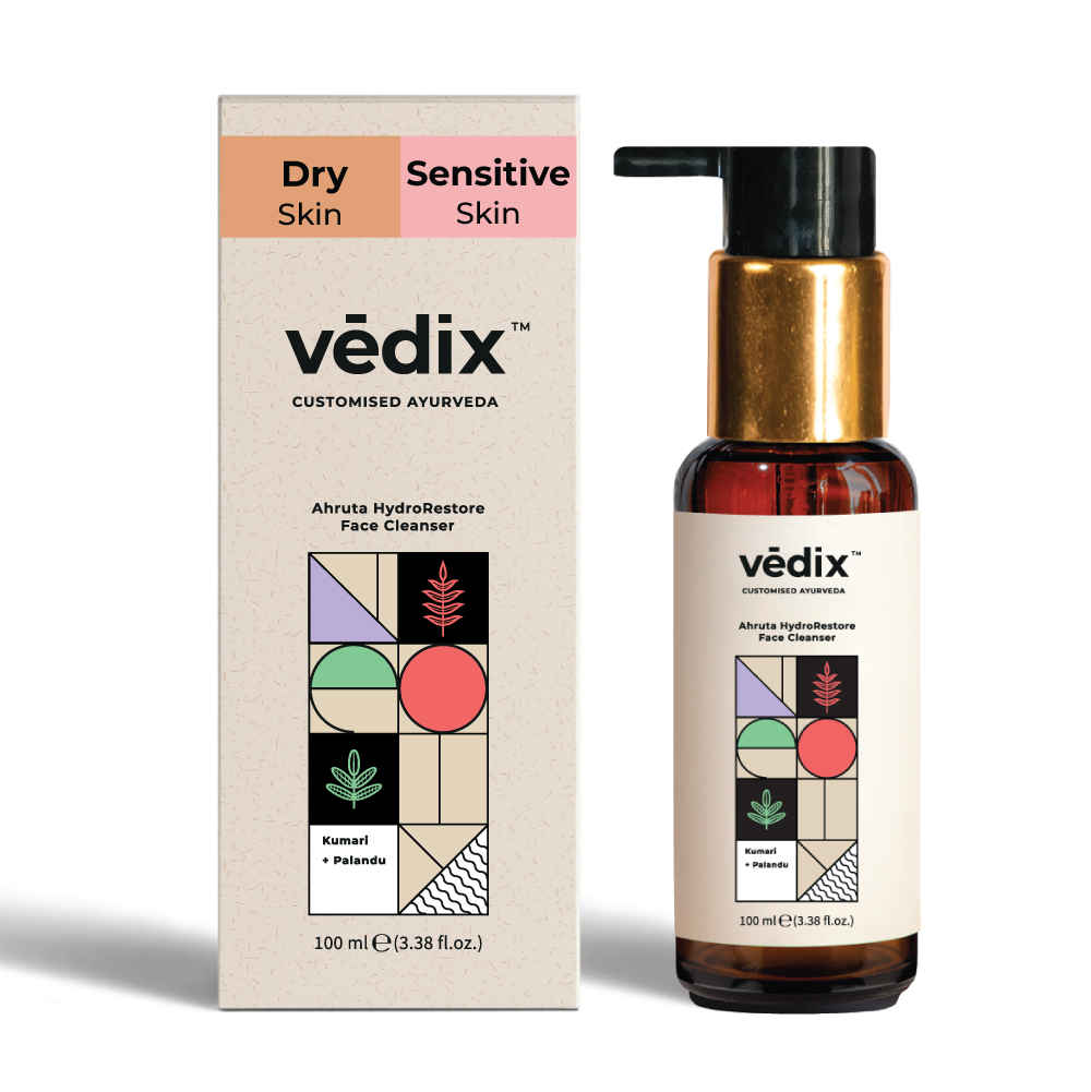 Buy Vedix Ahruta HydroRestore Face Wash For Dry/Sensitive Skin With Aloe Vera, Onion, And Yashtimadhu l Customized Ayurvedic Facial Cleanser For Dry/Sensitive Skin - 100 ml - Purplle