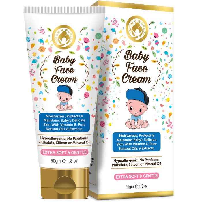 Buy Mom & World Baby Face Cream (50g) + Baby Wash (200ml) + Kids Sunscreen Spray (120ml) With Pouch - Purplle