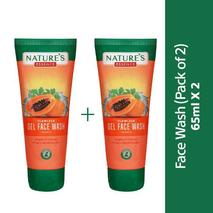 Buy Natures Essence Flawless Gel Face Wash Papaya, 65 ml (Pack of 2) - 65ml - Purplle