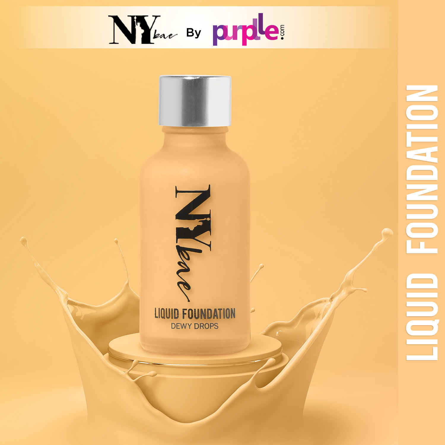 Buy NY Bae Dewy Drops Foundation - Flat White 01 (30 ml) | Fair Skin | Cool Undertone | Full Coverage | Long Lasting | Non-Transfer - Purplle