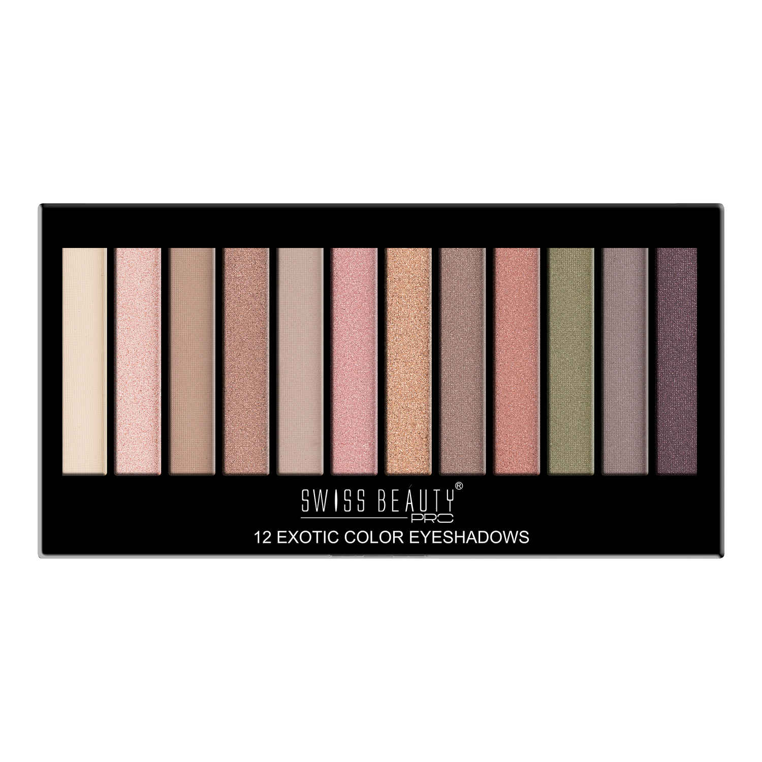 Buy Swiss Beauty Pro 12 Exotic Color Eyeshadows Palette - Fearless (18 g) - Purplle