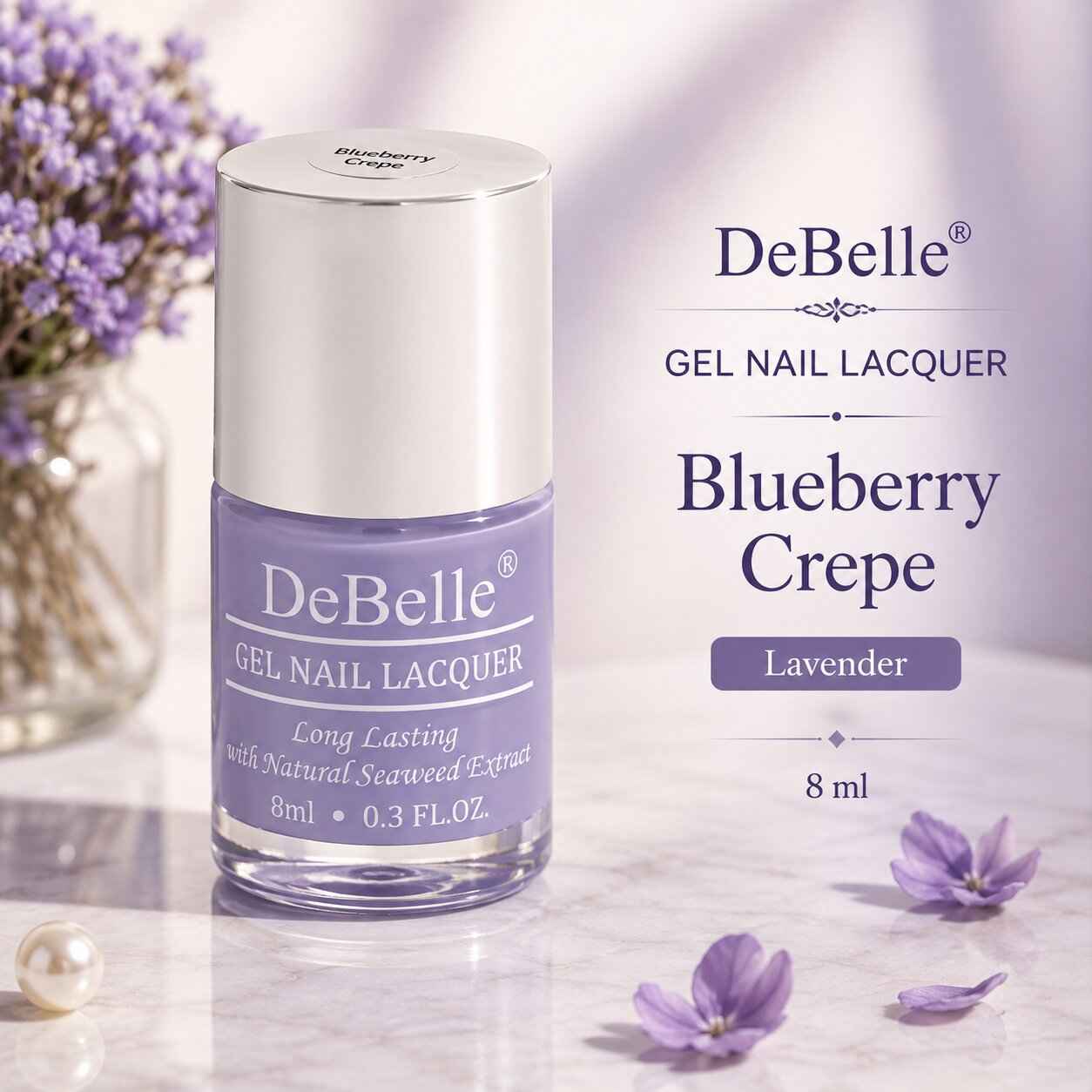 Buy DeBelle Gel Nail Lacquer Creme Blueberry Crepe-Lavender, (8 ml) - Purplle